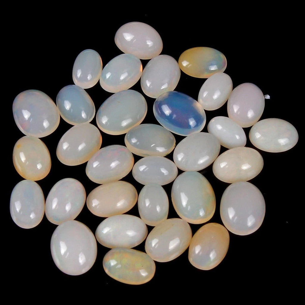 16 Ct/32 Pcs Natural Ethiopian Multi Shine Opal Oval Cabochon Loose Gemstones