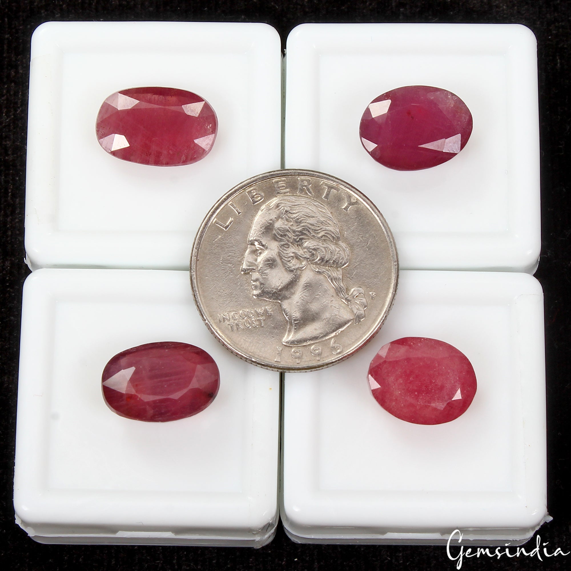 32 Ct/4 Pc Natural Mozambique Red Ruby Oval Cut 12-14mm Loose Ring Size Gemstone