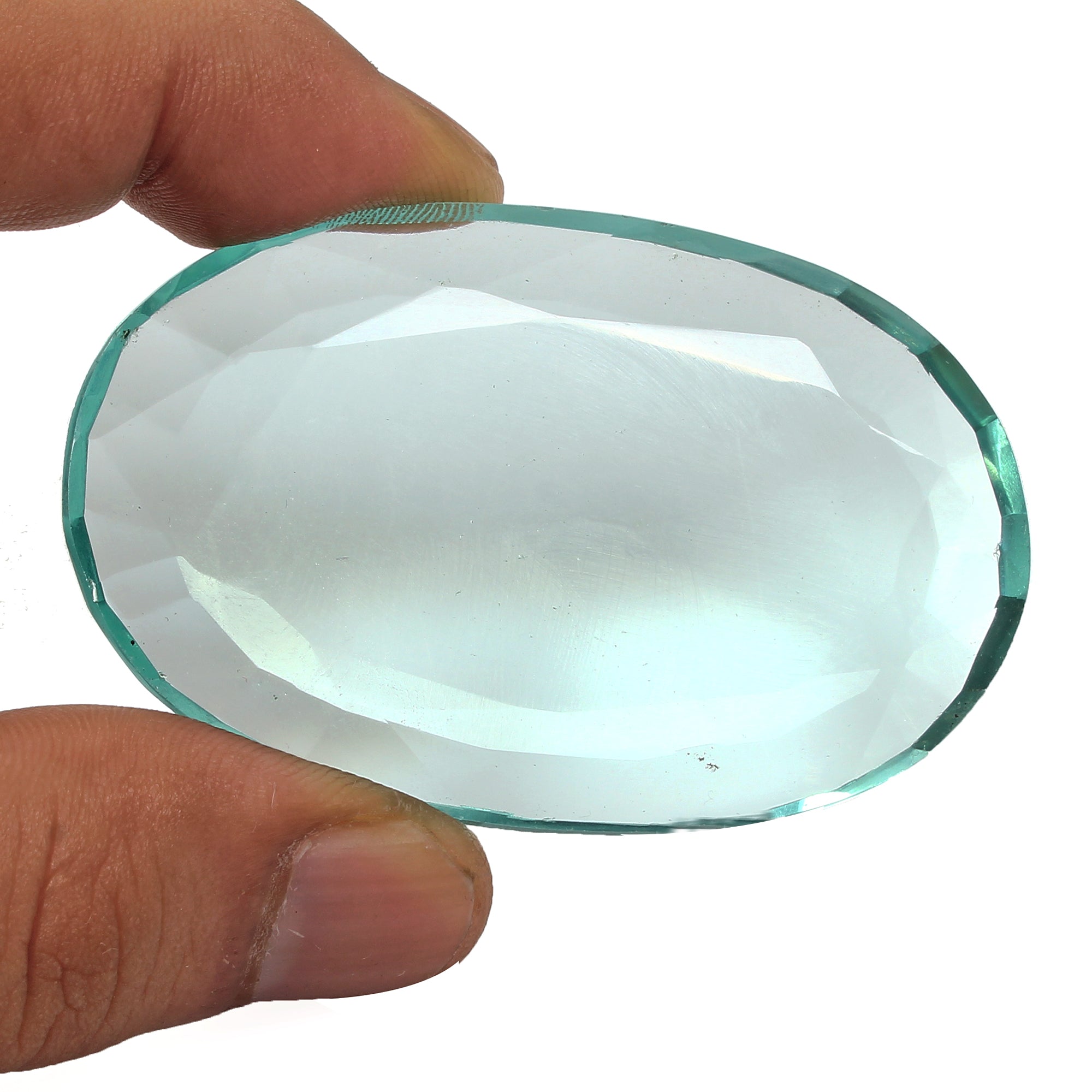 180 Cts Hydro Aquamarine Teal Green Oval Cut Lab Created Gemstone For Pendant