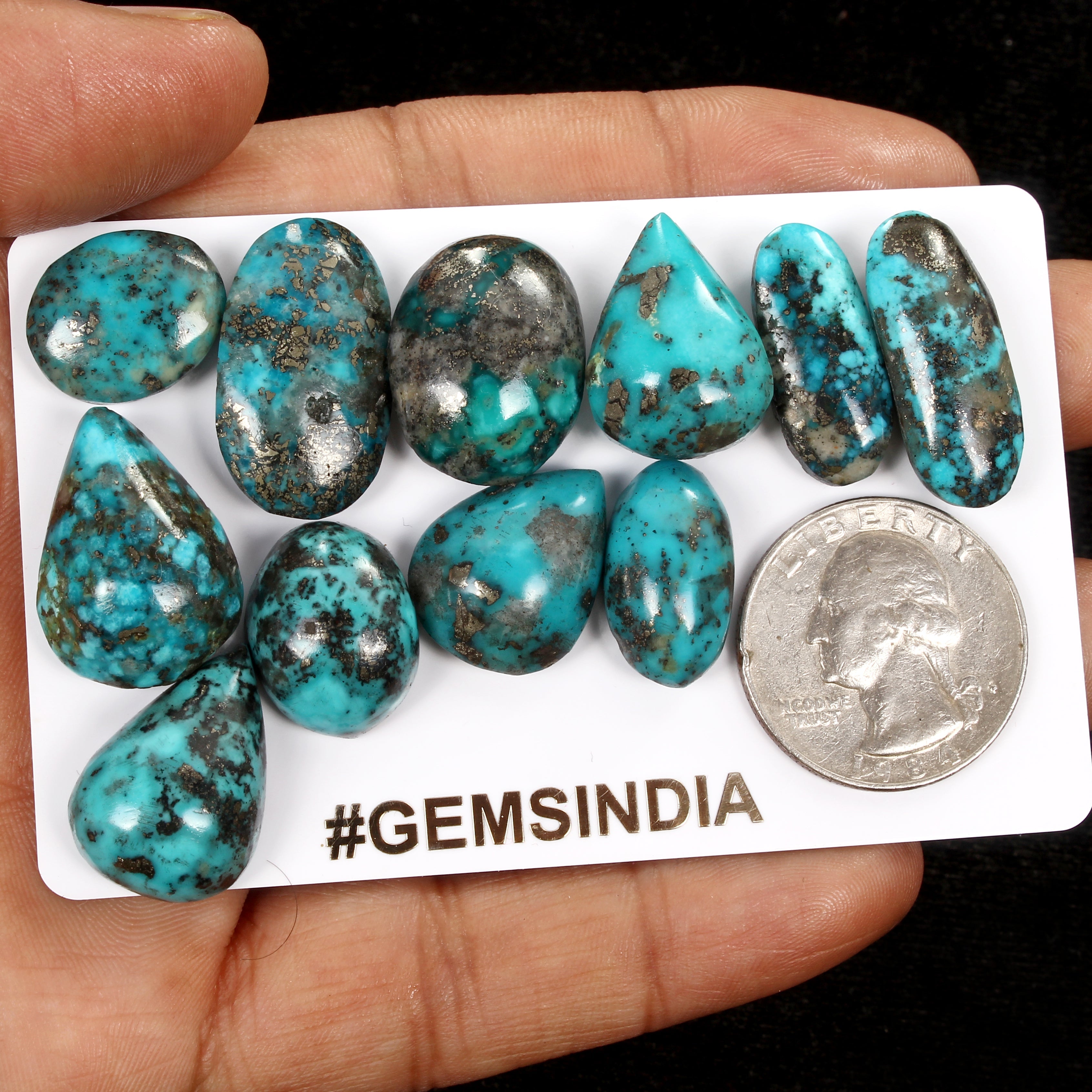 11 Persian Turquoise Neyshabur Cabochon Lot Not Stabilized, %100 Natural 16-25mm