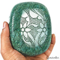 Certified 6400 Cts Natural Brazilian Green Emerald Cushion Carved Huge Loose Gem