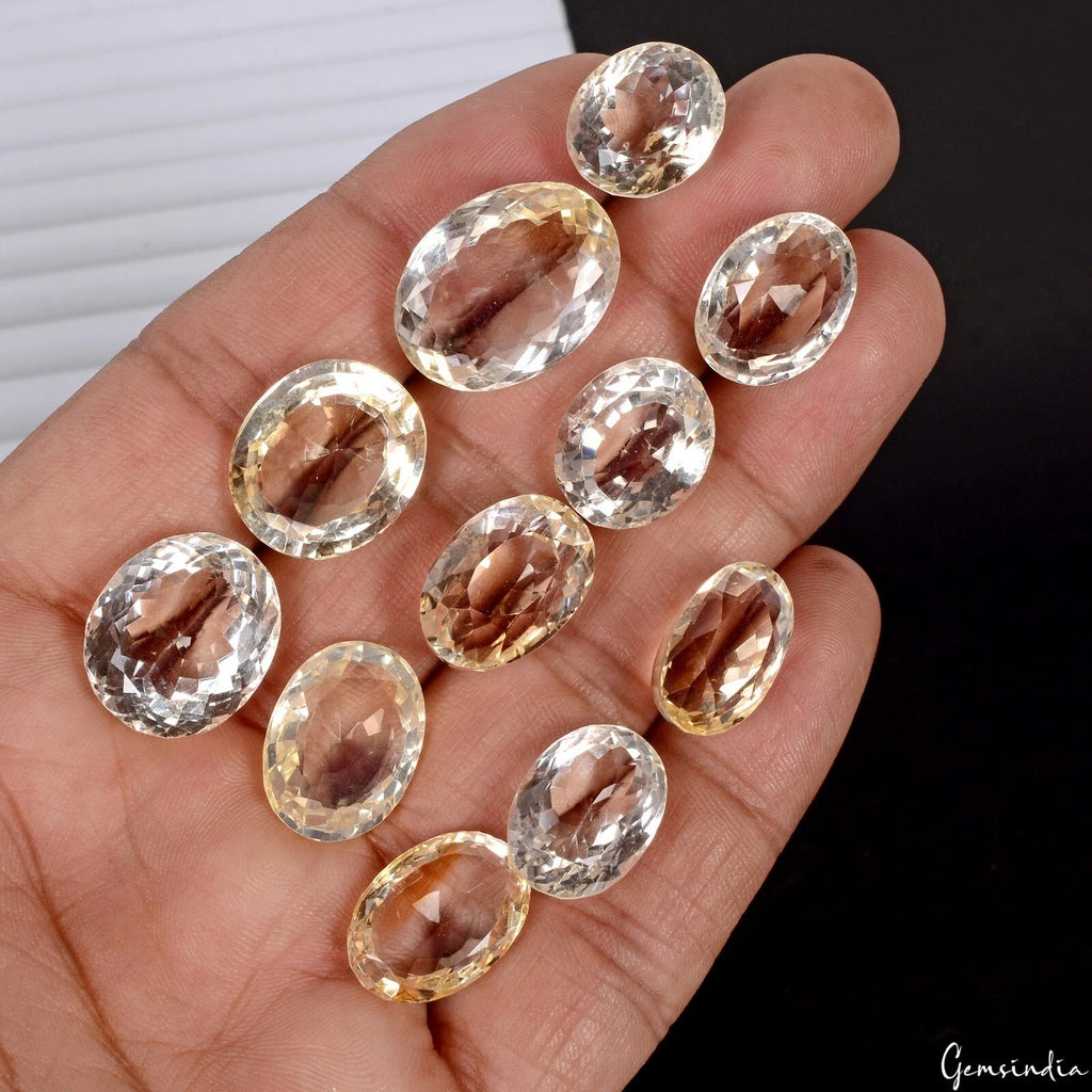 Citrine Lot, Loose Gemstone, Yellow — 11 Pieces, 21mm, 147.60 Ct, Brazil