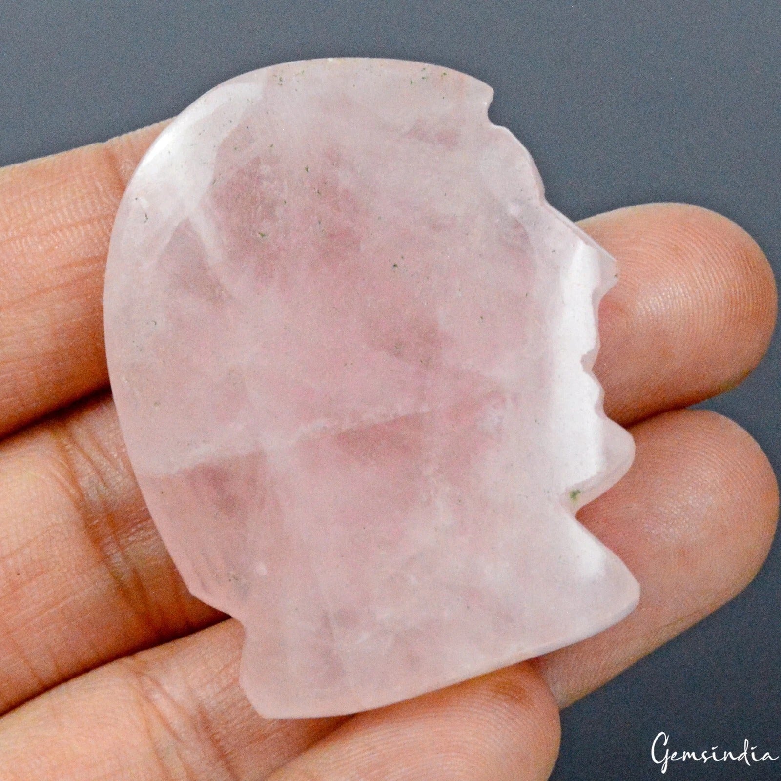 171.70 Cts Natural Pink Rose Quartz Head Sculpture Hand Carved Mini Artifact Gem