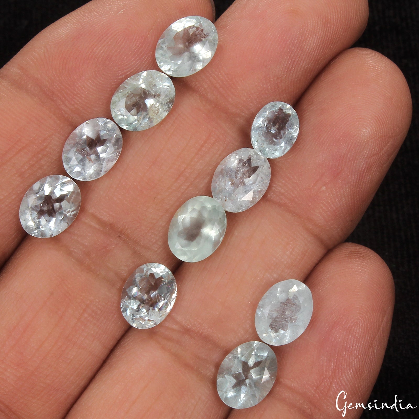 Natural Aquamarine 15.30 Ct Oval Cut 8-9mm Loose Unheated Gemstone Lot 10 Pcs