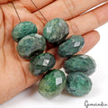 8 Pcs Natural Green Emerald Round Cut 21mm-26mm Drilled Bead Gemstones~ 500 Cts