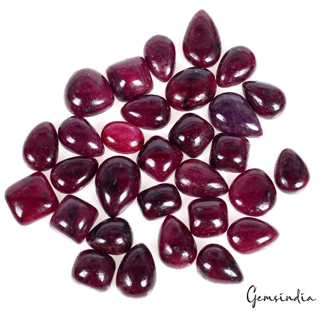 Natural Red Ruby Mix Cabochon 275.20 Cts Loose Wholesale Gems Jewelry Lot 30 Pcs