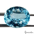 Oval Concave Cut igl&i Certified Natural Swiss Blue Topaz 16.90 Ct Full Fire Gem