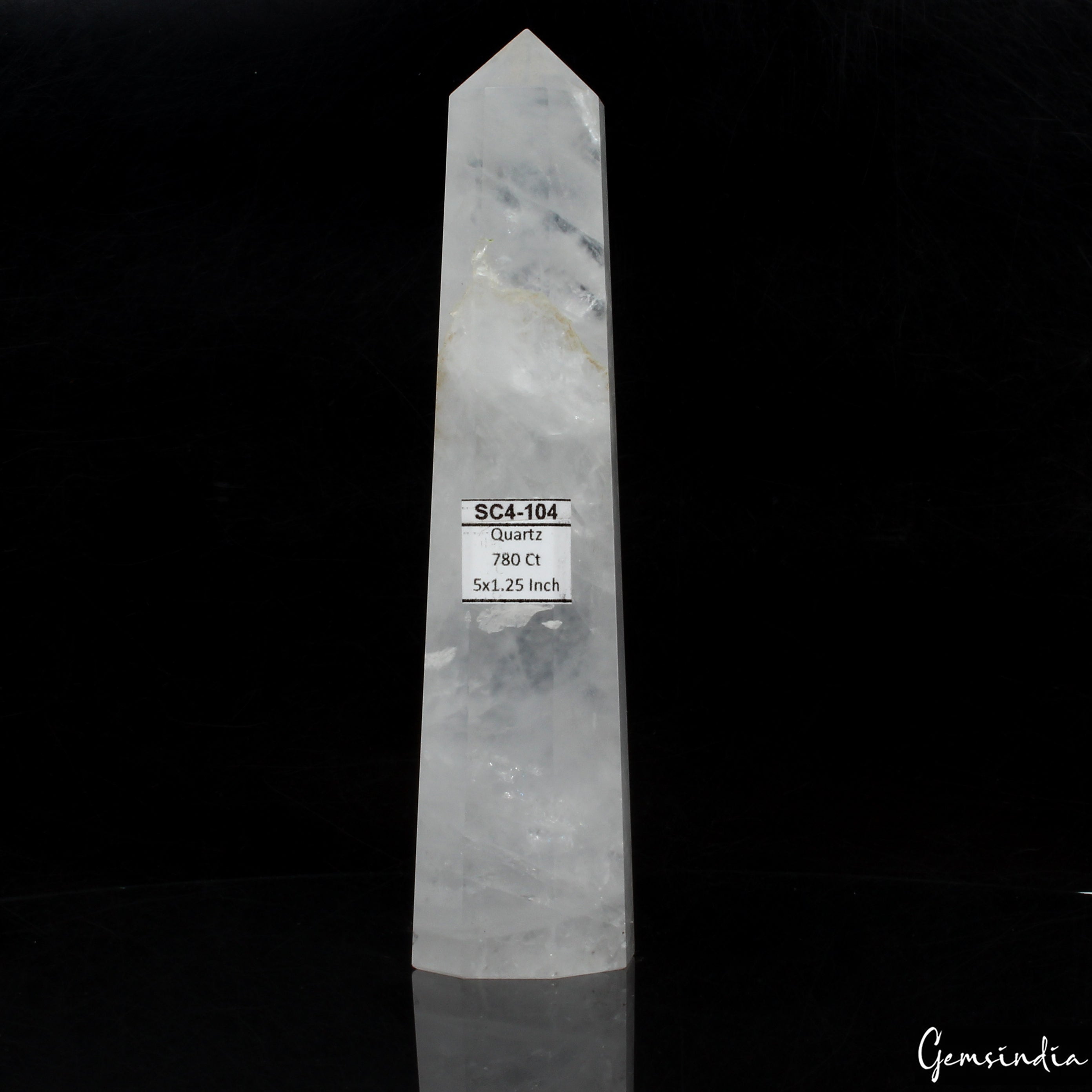156 Gram/5" Natural White quartz obelisk crystal tower wand point Reiki healing