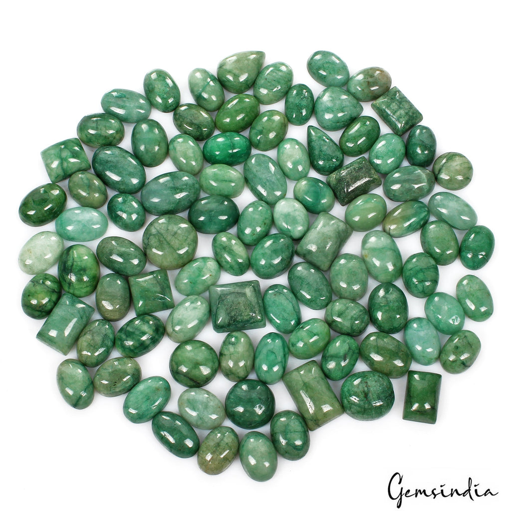 2060 Cts/88 Pcs Natural Brazilian Green Emerald Mix Cab Loose Wholesale Gems Lot