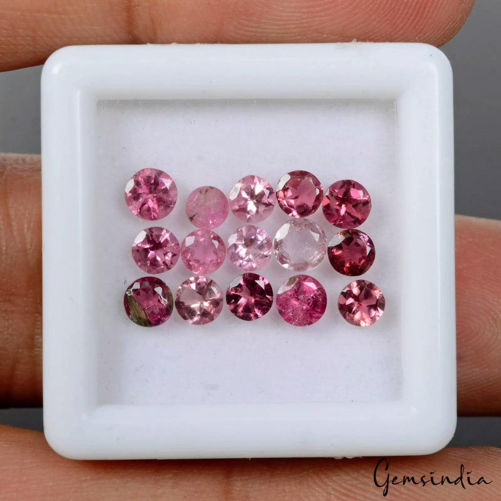 GORGEOUS SET! 2.80 Ct. Best 100%Natural Top Pink Tourmaline Round Cut 2.5-3.5mm