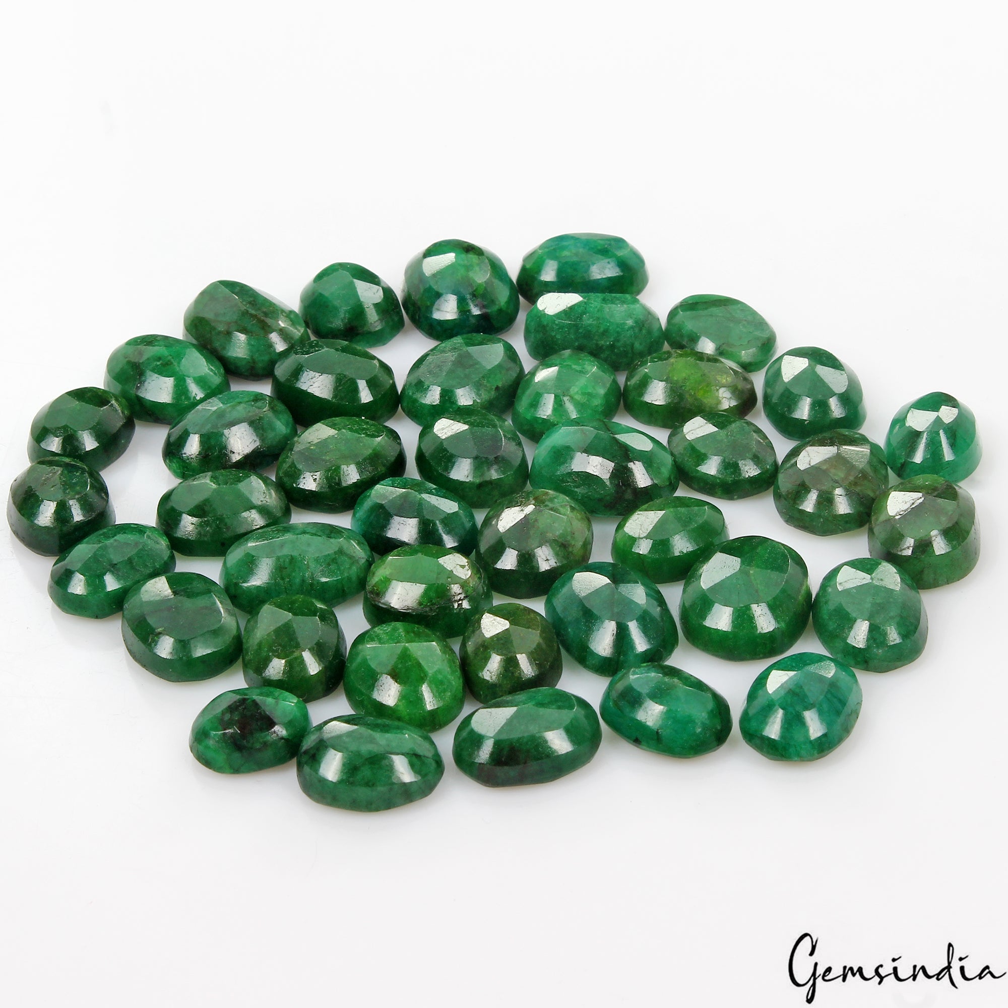 500 Ct/41 Pcs Natural Finest Green Emerald Loose Gems Wholesale Lot- Oval Shape