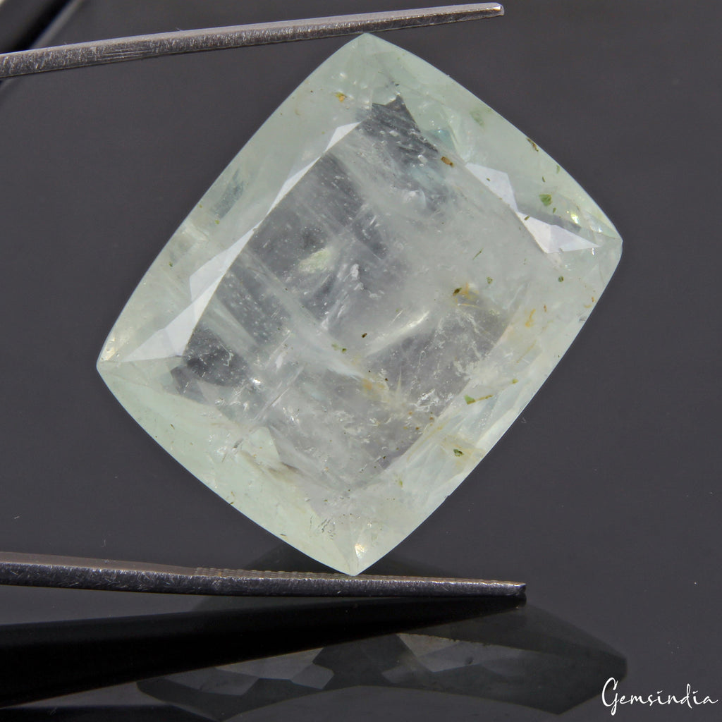Certified 51.40 Ct Natural Blue Green Aquamarine Cushion Cut Loose Brazilian Gem