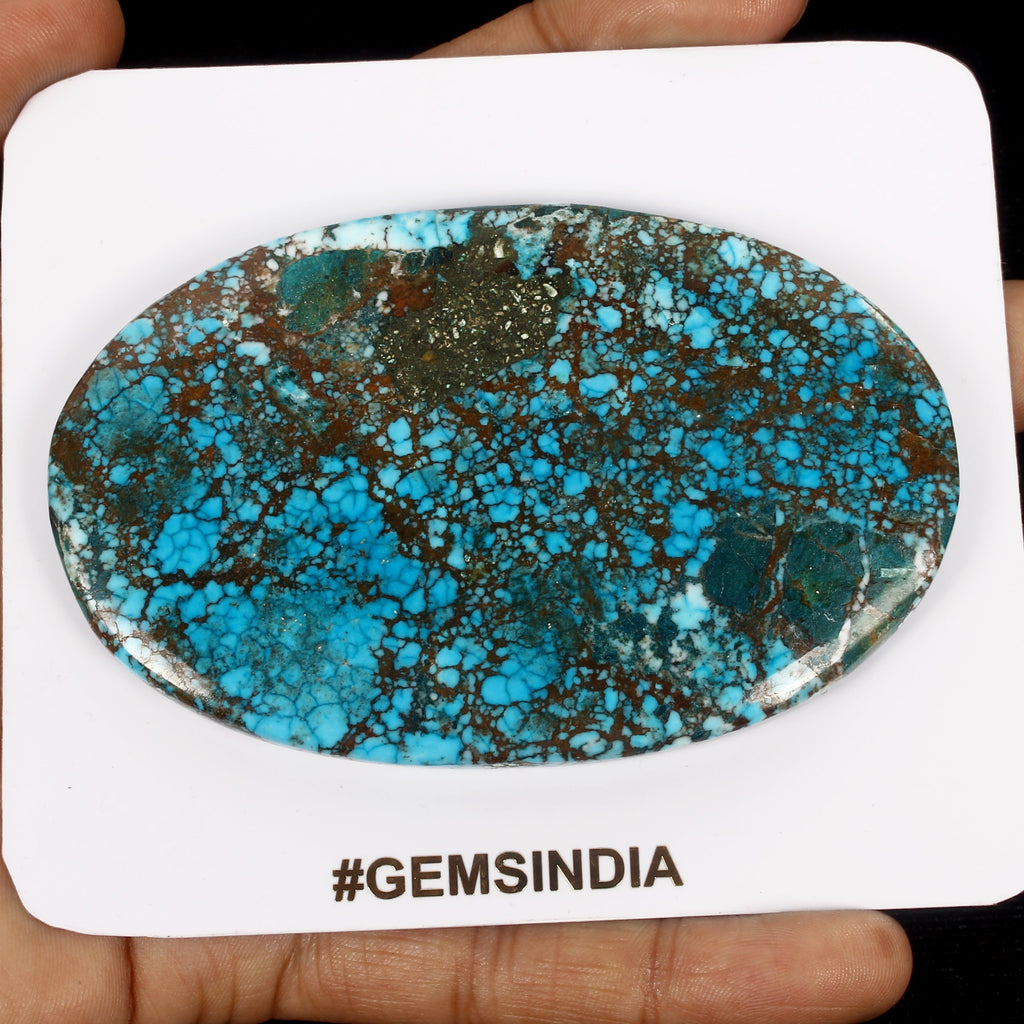 460 Cts Spiderweb USA Arizona Blue Turquoise Oval Cab Loose Museum Size Gemstone