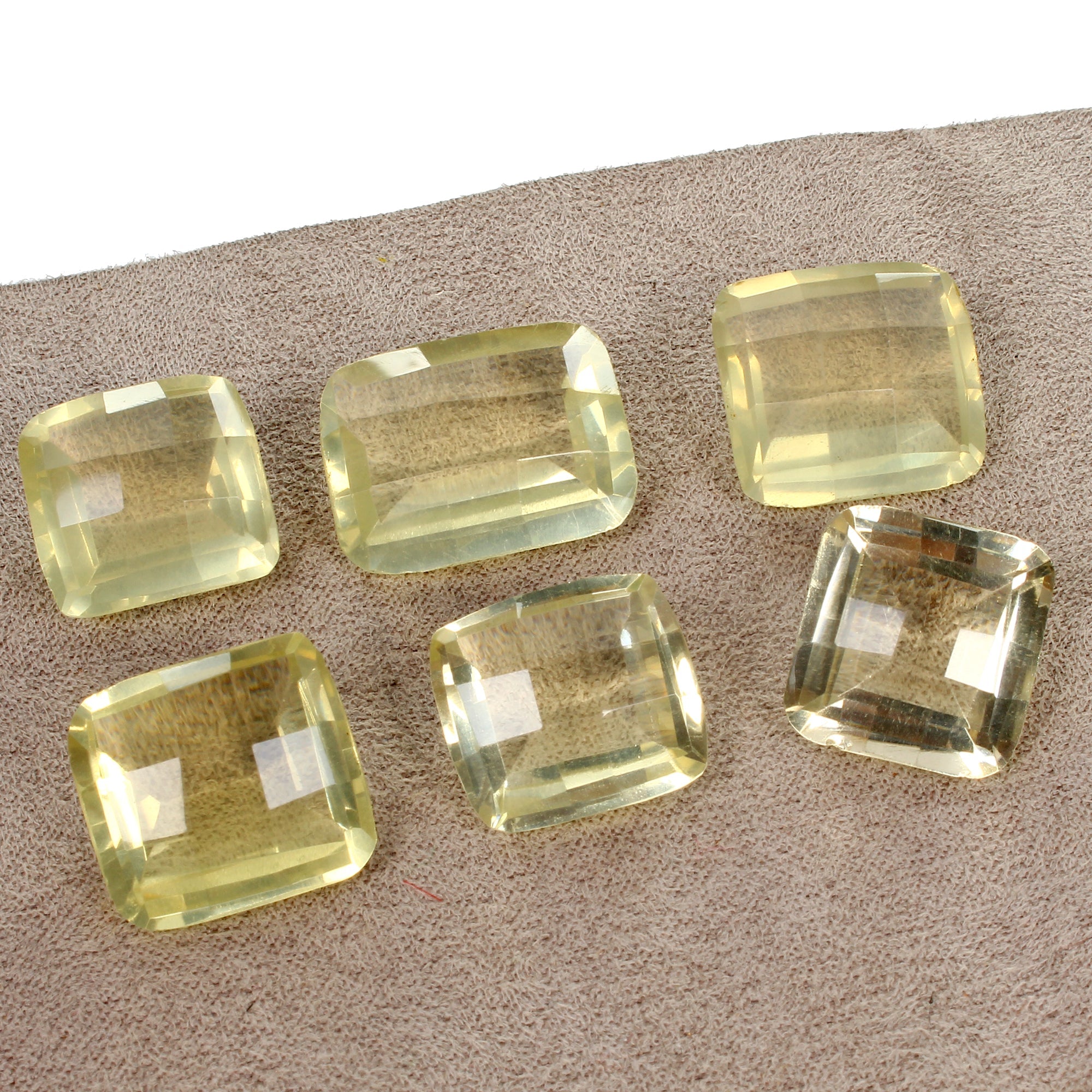 102 Cts Natural Lemon citrine Quartz Cushion Checker Cut Loose Gemstones, Brazil