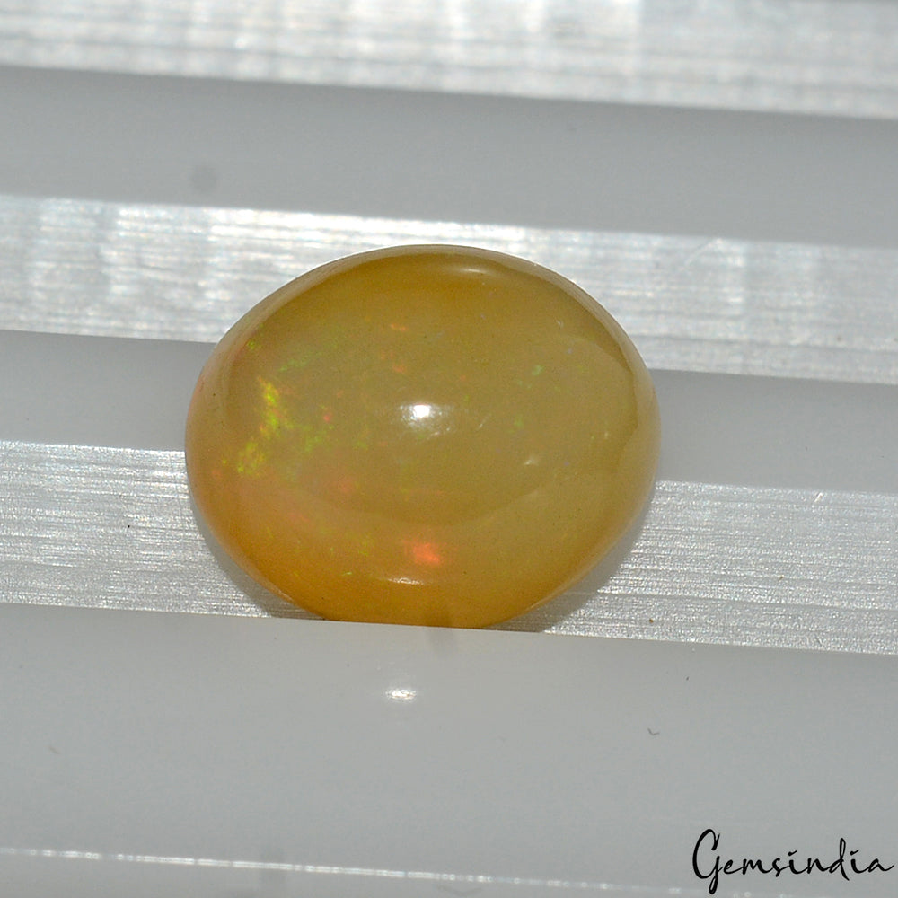 2.60 Cts Natural Ethiopian Opal Welo Multi Fire Oval Cab Certified Jewelry Gem