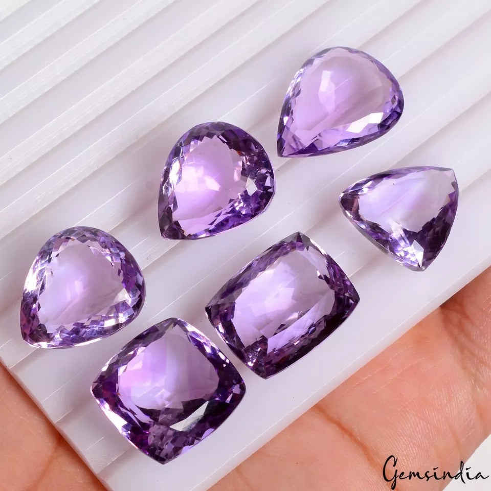 109.70 Ct Natural Purple Amethyst Mix Cut 17mm-20mm Loose AAA Quality Gemstones