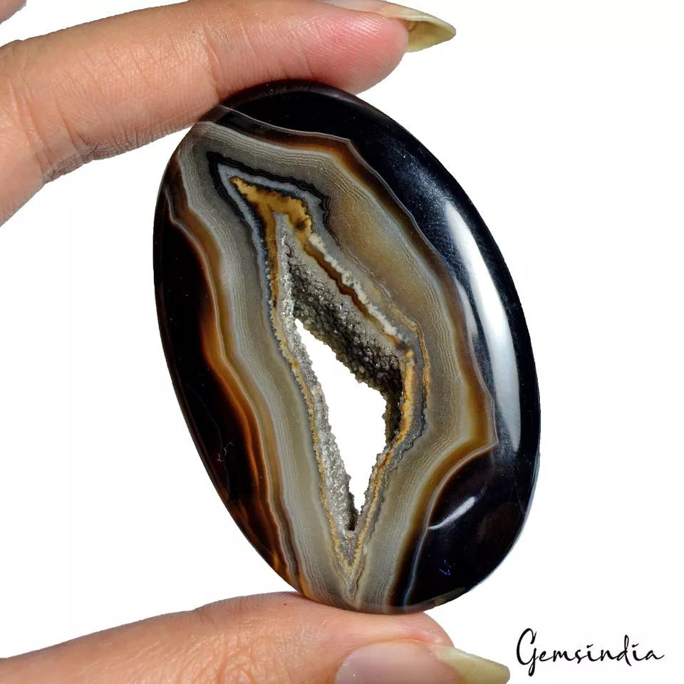 Natural Untreated Druzy Designer Onyx Oval Cab 186.40 Ct Gems For Making Pendant