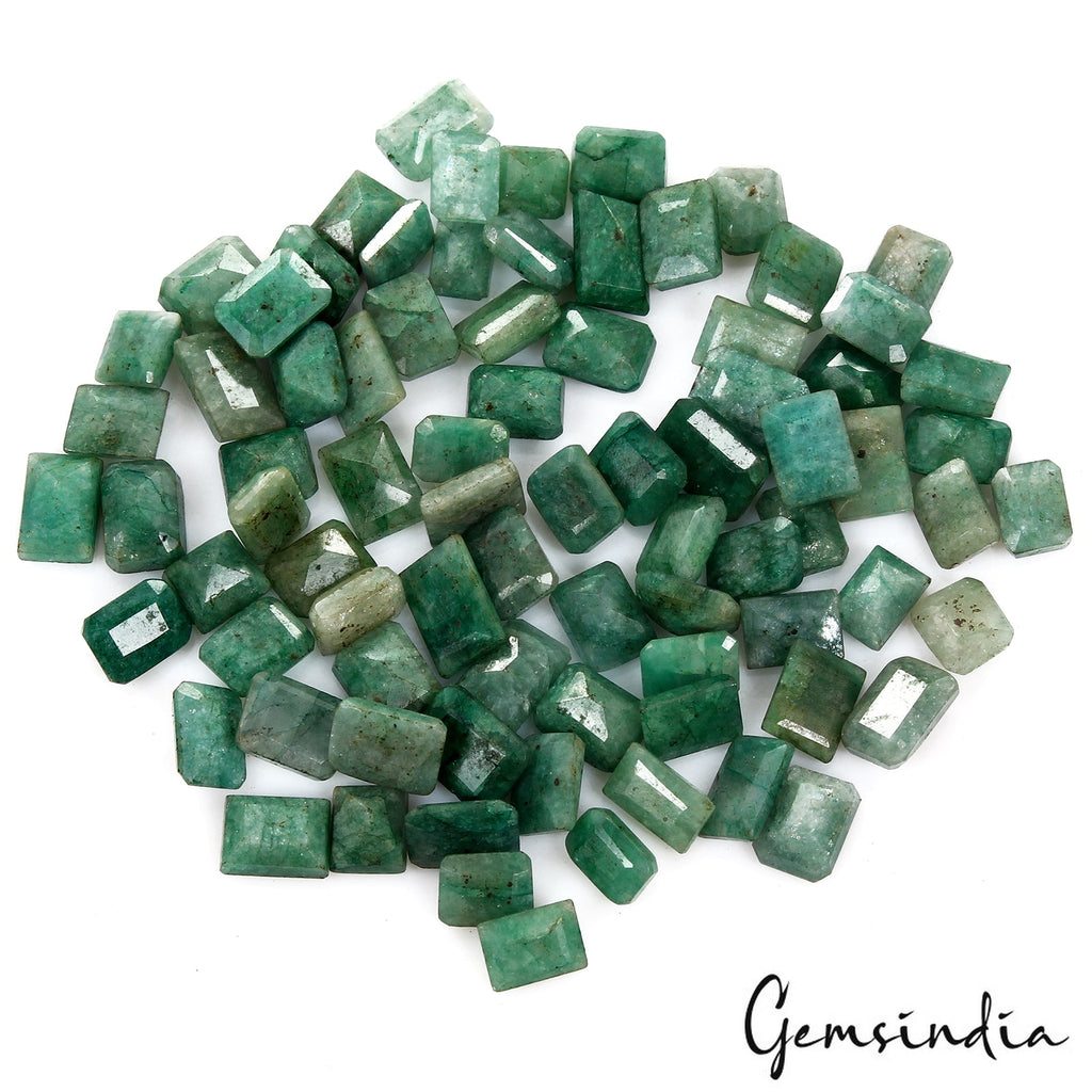 340 Ct/81 Pcs Natural Green Brazilian Emerald Mix Cut Loose Gems For Jewelry