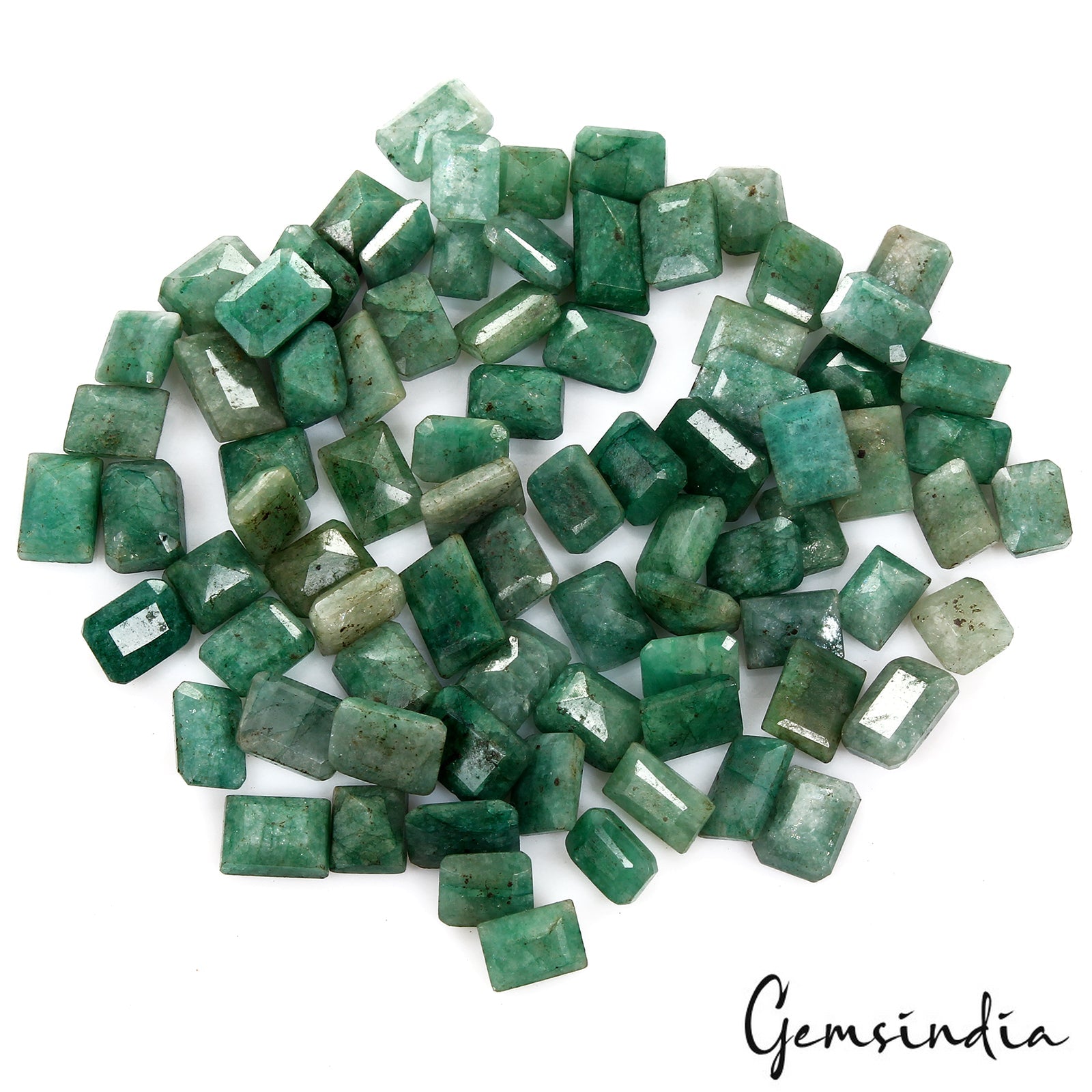 340 Ct/81 Pcs Natural Green Brazilian Emerald Mix Cut Loose Gems For Jewelry