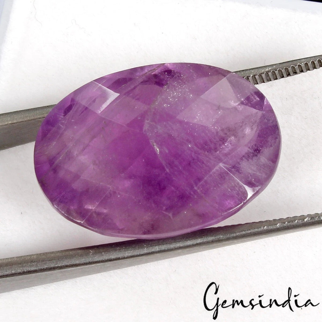 Amethyst Loose Gemstone, Untreated, Purple — 21x16x10mm, 19.30 Ct, Brazil