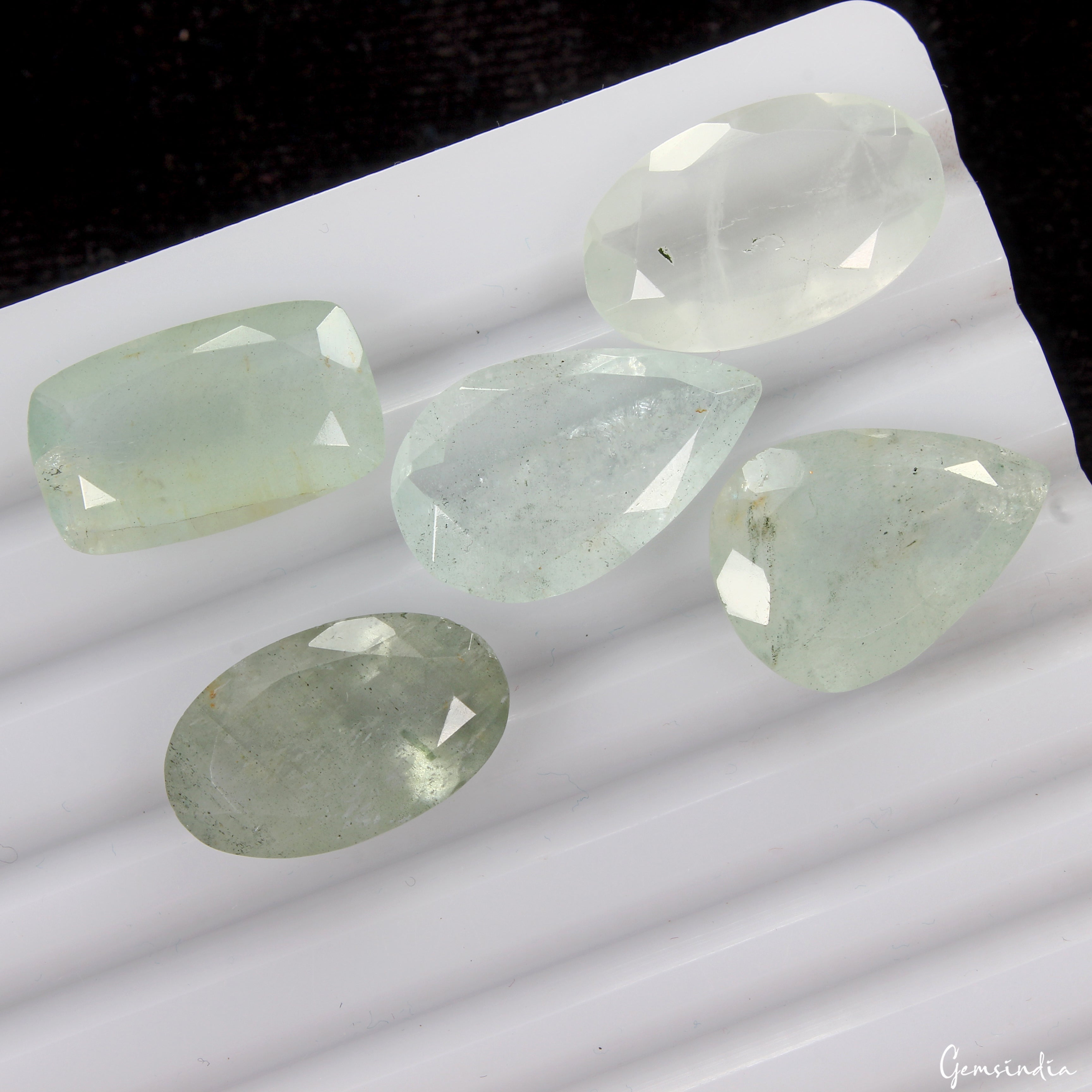 58.50Ct Natural Blue Aquamarine 20-22mm Mix Cut Faceted Loose Gemstone Lot 5 Pcs