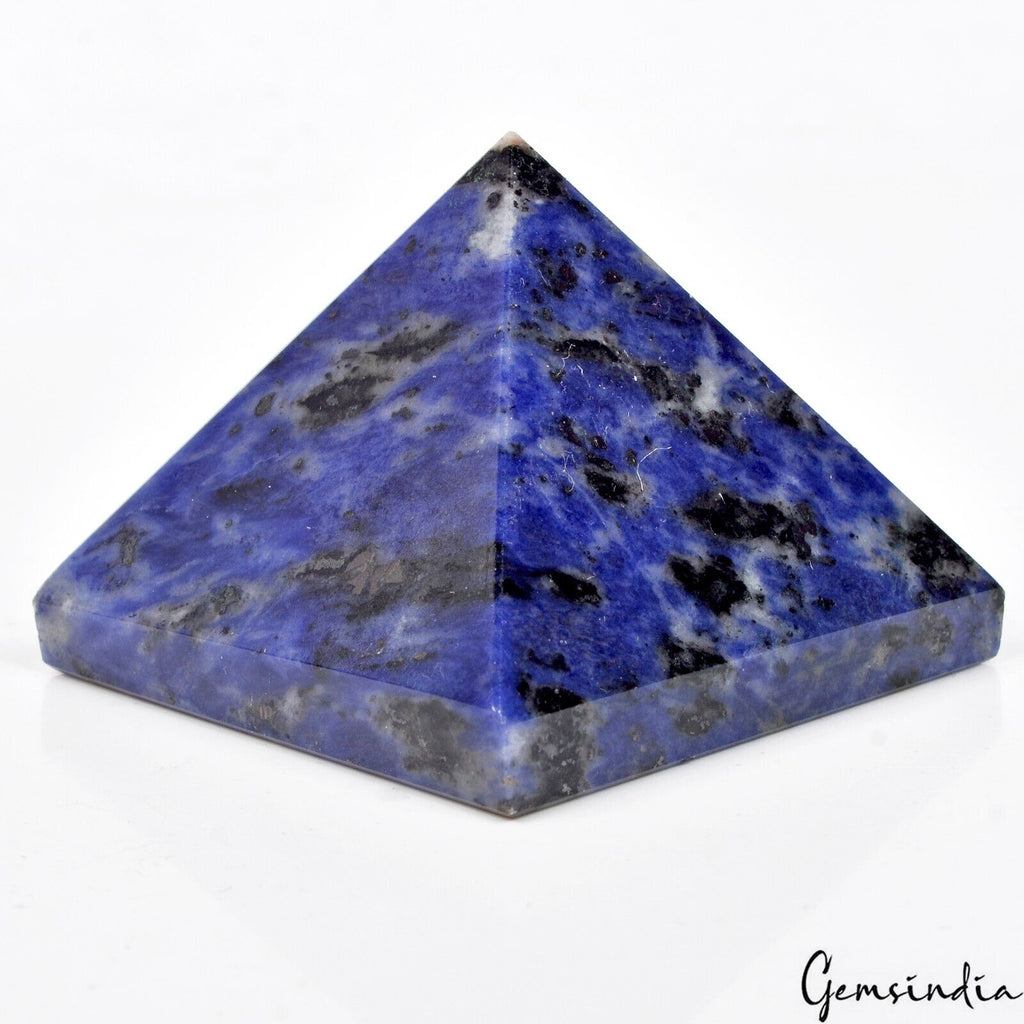 1.5" Natural Sodalite Crystal Yoga Reiki Healing Pyramid Energy Gemstone~590 Cts