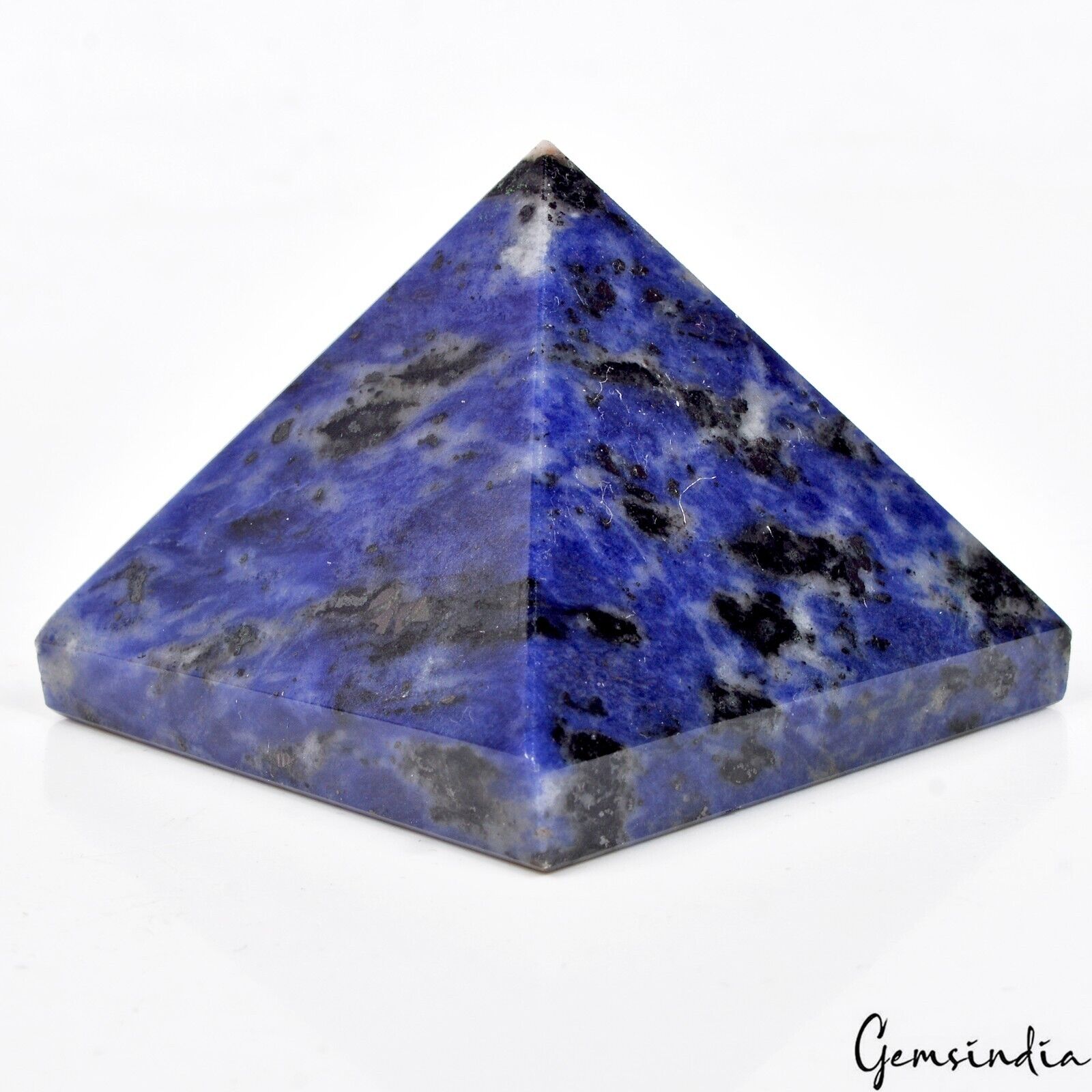 1.5" Natural Sodalite Crystal Yoga Reiki Healing Pyramid Energy Gemstone~590 Cts