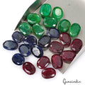530 Ct Natural Ruby Emerald Sapphire Oval Cut Faceted Loose Certified Gems Lot