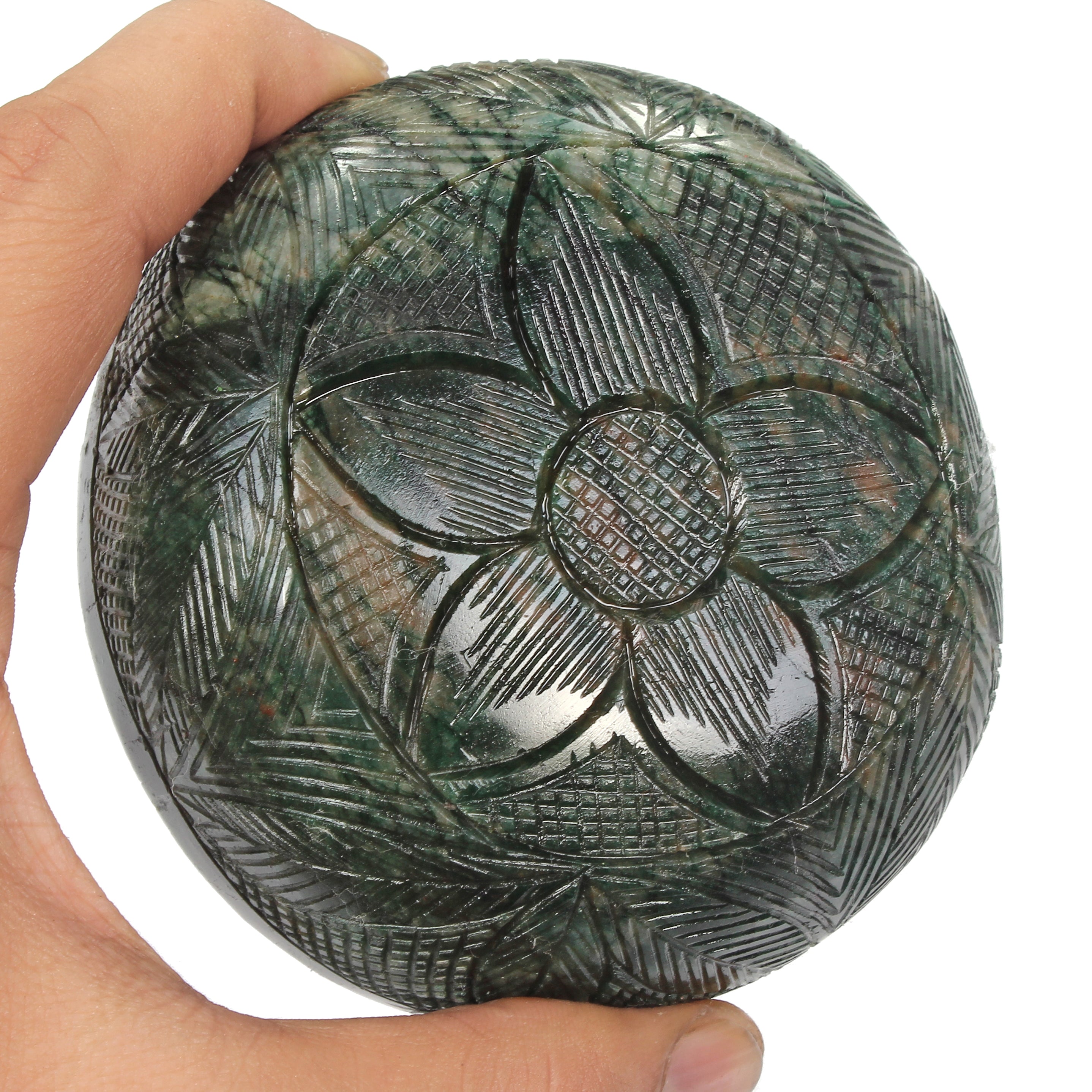 3040 Ct Natural Green Brazilian Emerald Uneven Round Carving Museum Size Gems