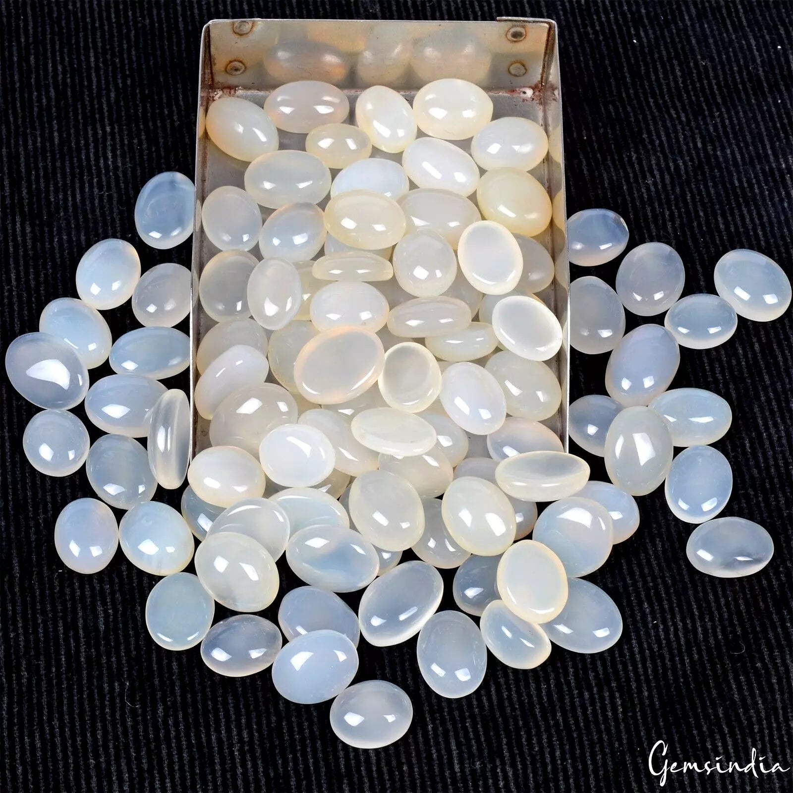 1000 Cts/96 Pcs Natural Silky Moonstone Oval Cabochon Loose Wholesale Gemstones