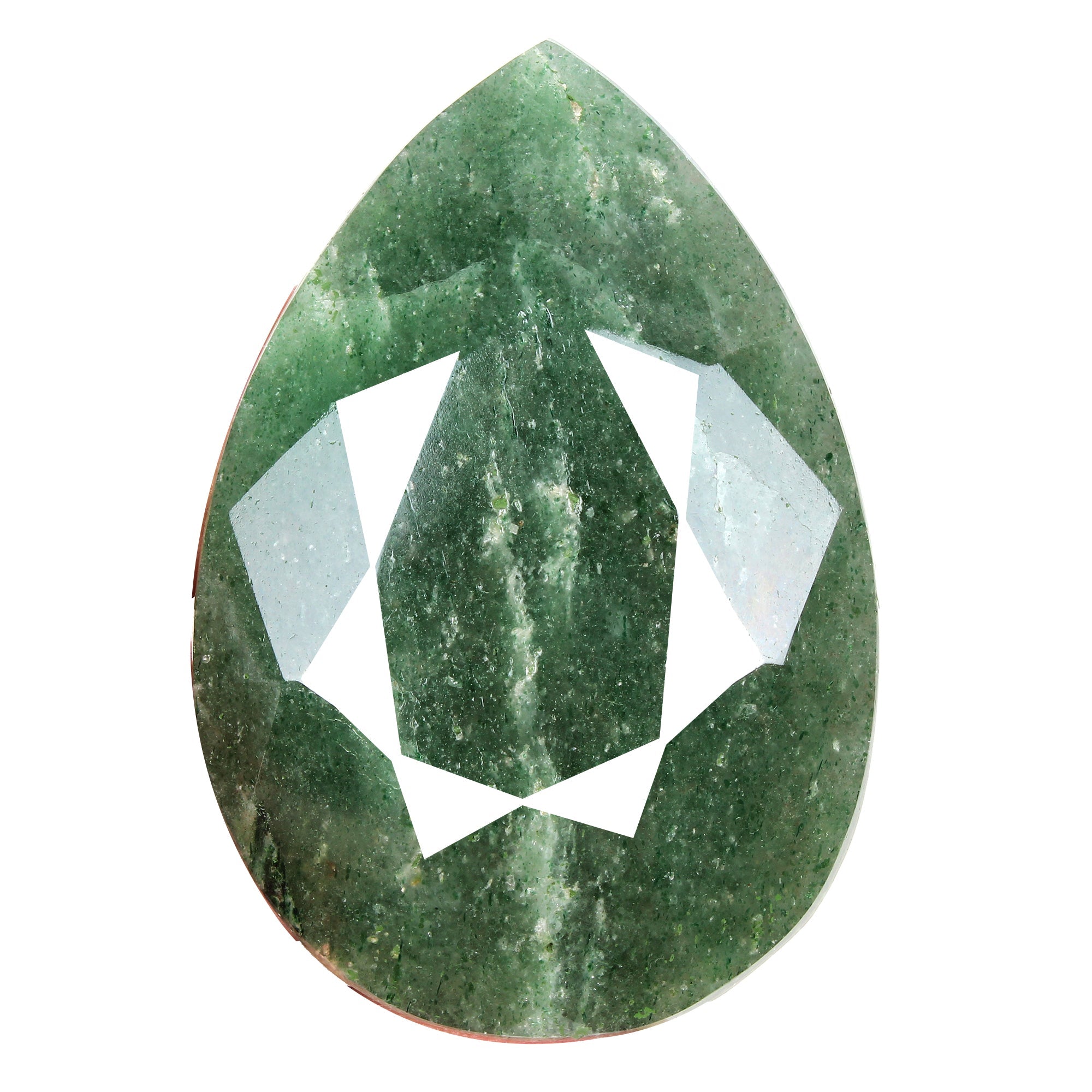 2820 Ct Natural Untreated Green Strawberry Quartz Pear Cut Museum Size Loose Gem