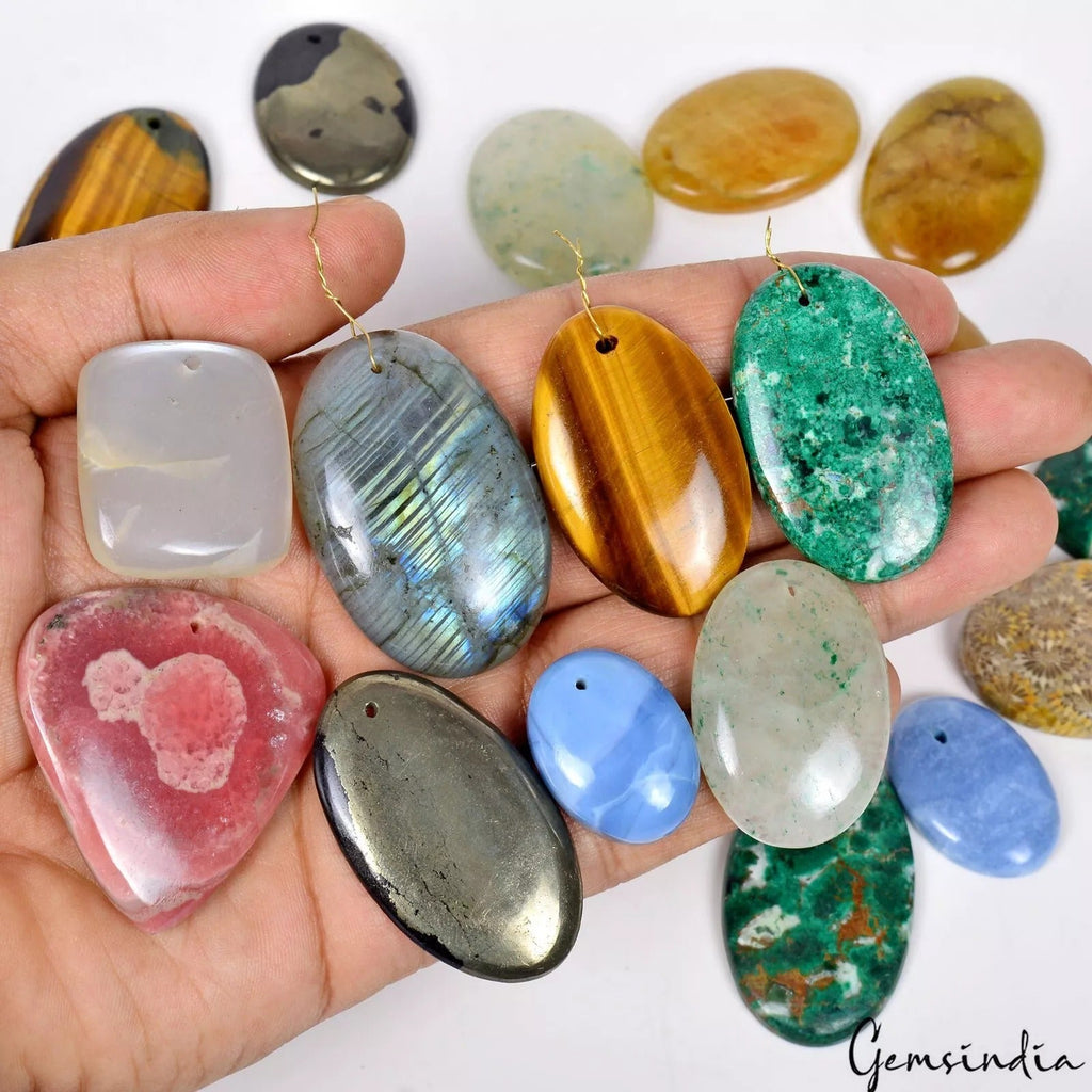 All Kind Semi Precious Drilled Gemstones 1170 Ct Wholesale Lot Mix Cabochon 20Pc