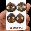 2 Pairs Natural Untreated Golden Sapphire 26mm-27mm Rose Checker Cut Loose Gems