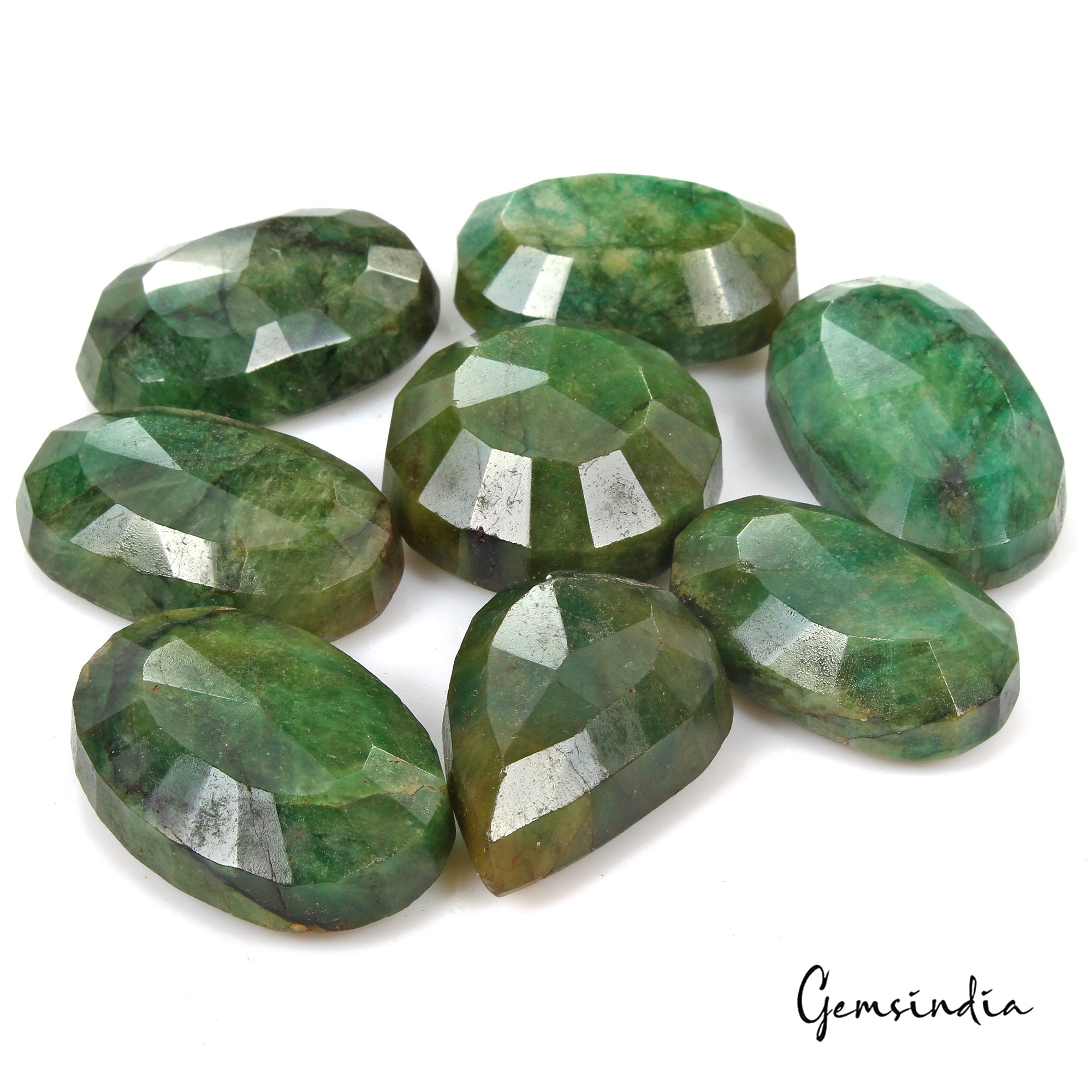 1480 Ct/8 Pcs Natural Brazilian Bottle Green Emerald Mix Cut Loose Huge Gems Lot