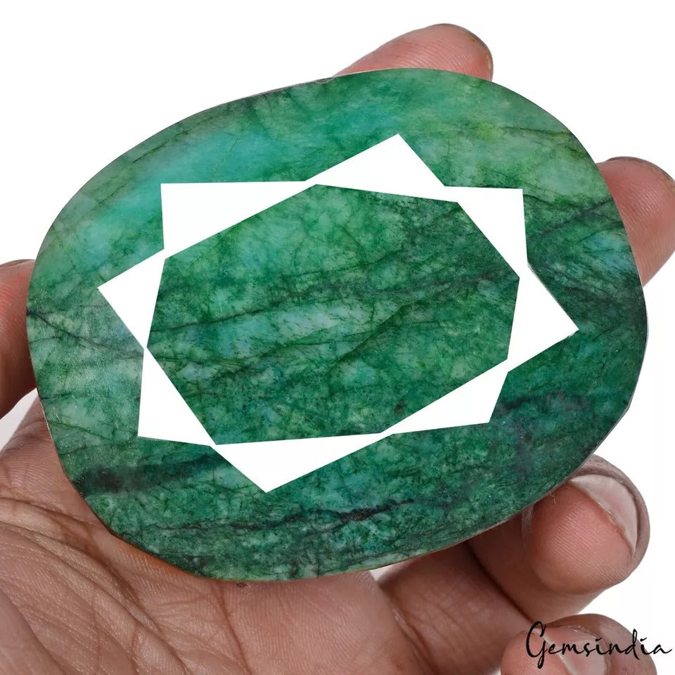 Brazilian Emerald Loose Gemstone, Oval Cut, Color Enhanced — 72x58x35mm, 1280 Ct, Brazil