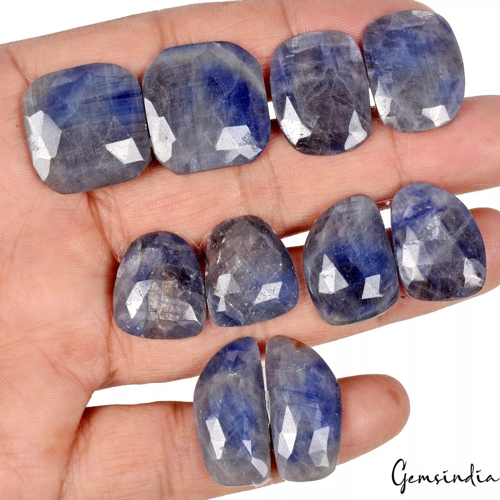 Blue Sapphire Lot, Loose Gemstone, Untreated — 10 Pieces, 18mm to 24mm, 174.00 Ct