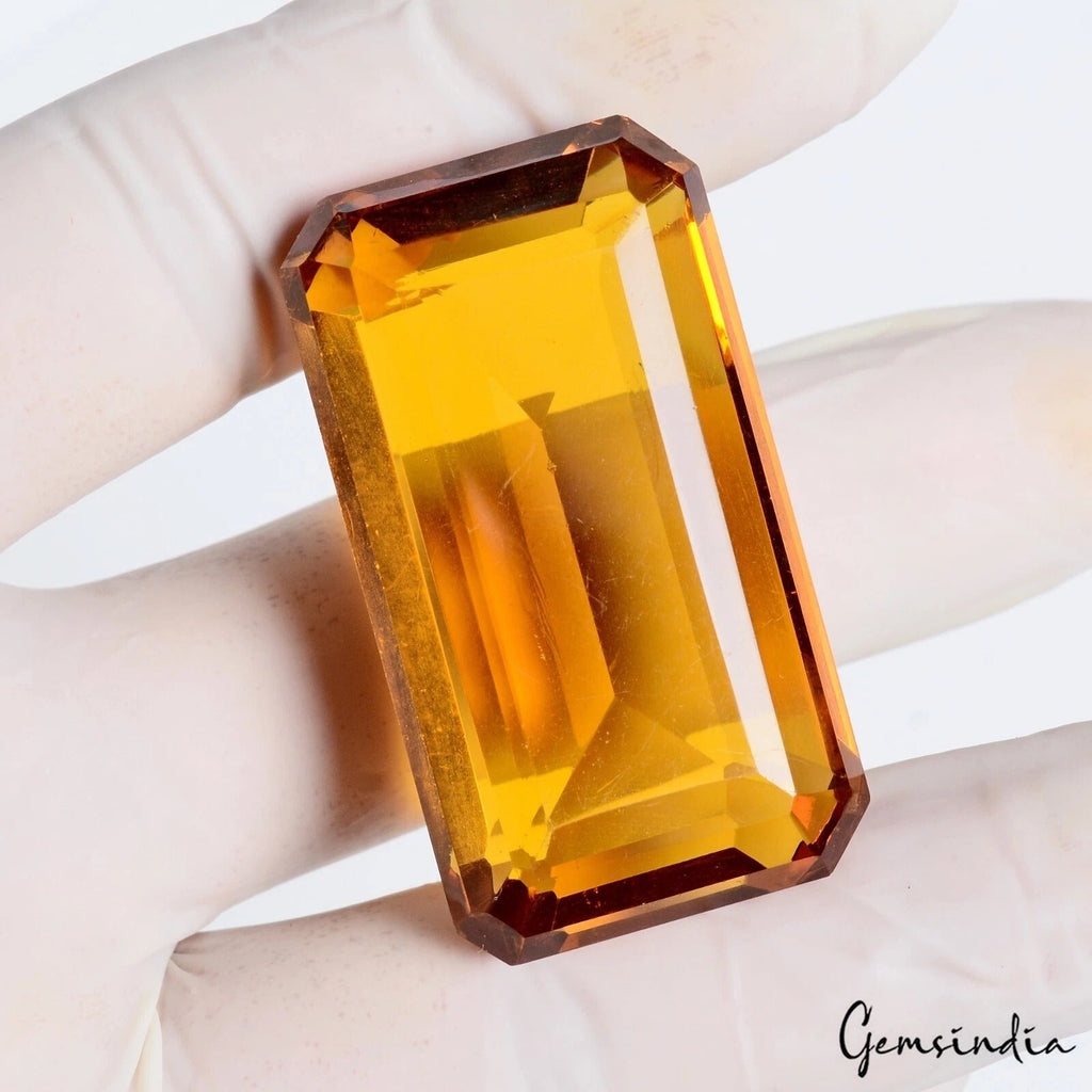 156.25 Cts Hydro Golden Orange Tourmaline Octagon Cut Loose Rare Gem For Pendant