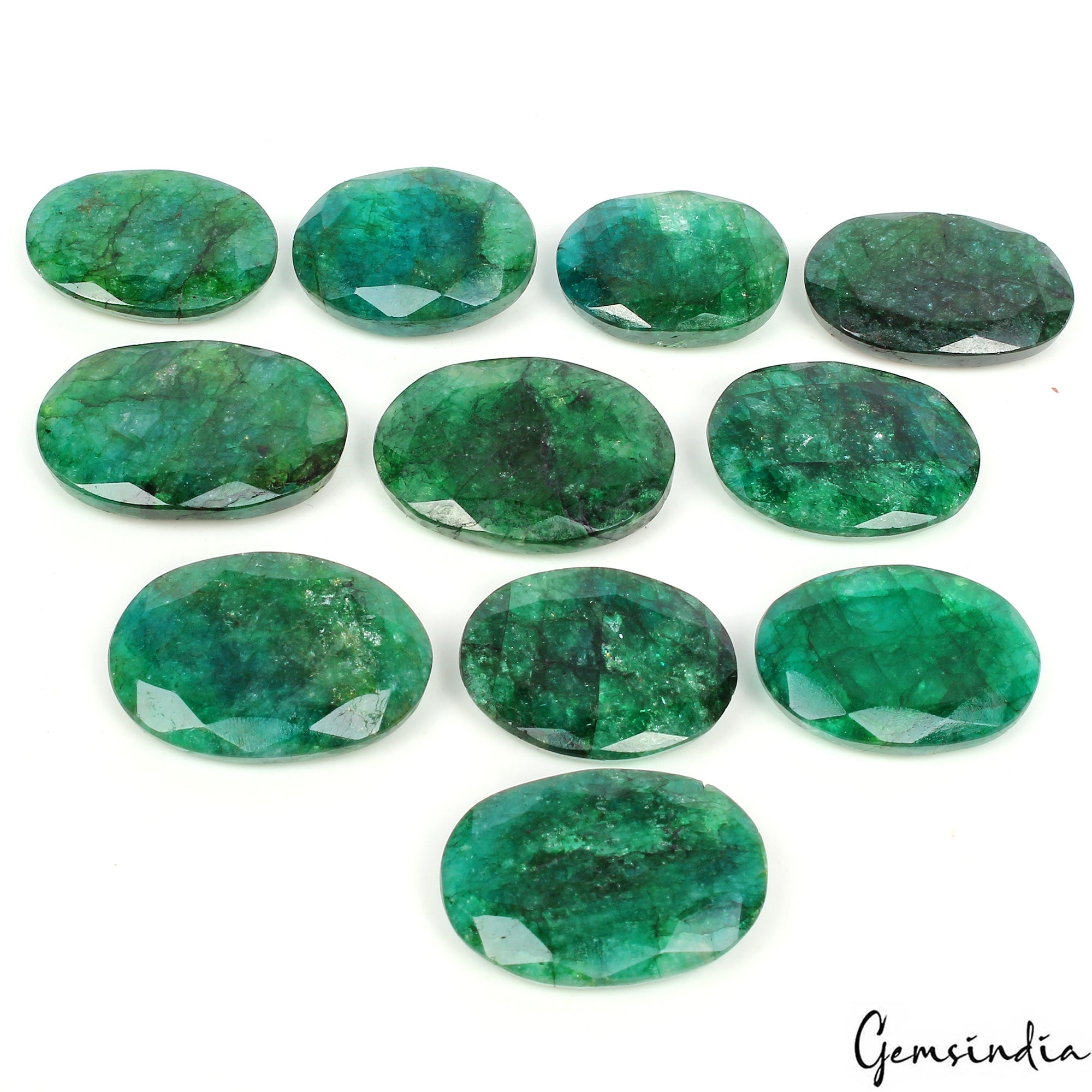 640 Cts/11 Pcs Natural Brazilian Green Emerald Oval Cut Loose Gems For Jewelry