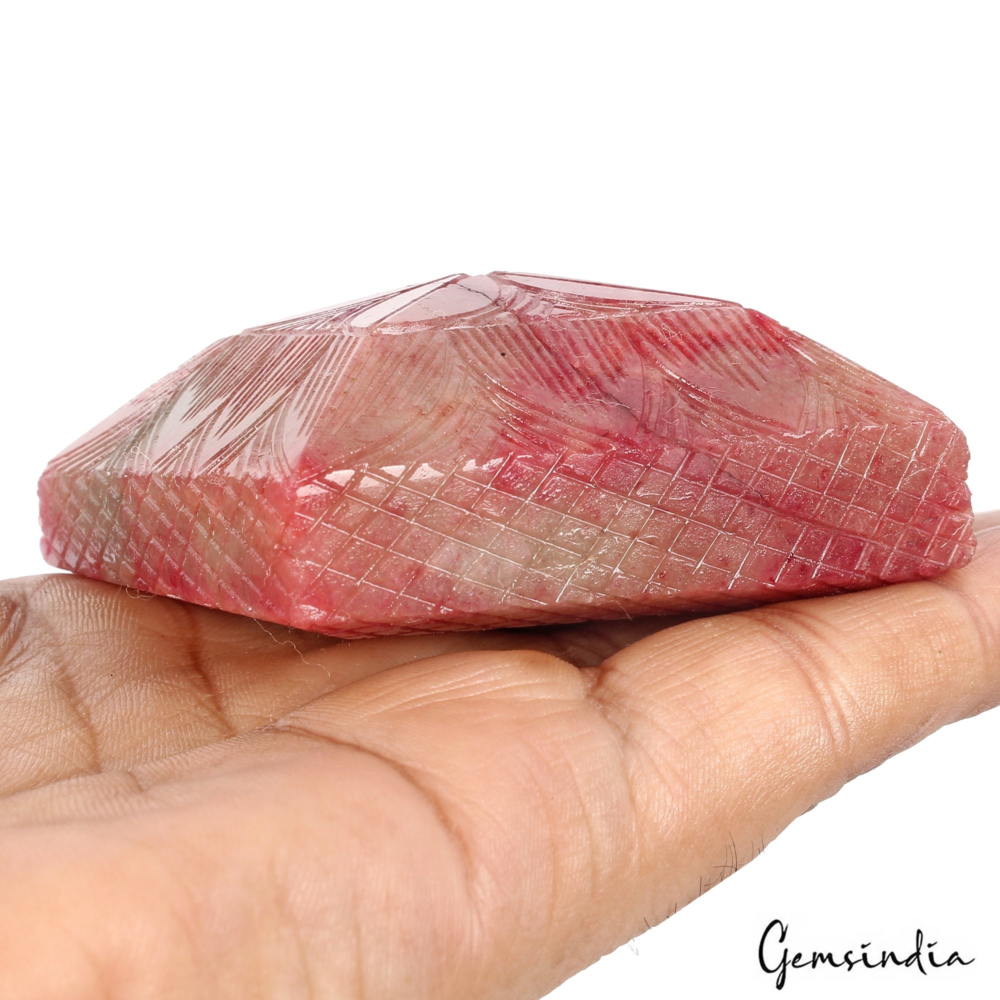 920 Cts Natural Pink Red (Bixbite) Beryl Baguette Cut Carved Huge Size Loose Gem