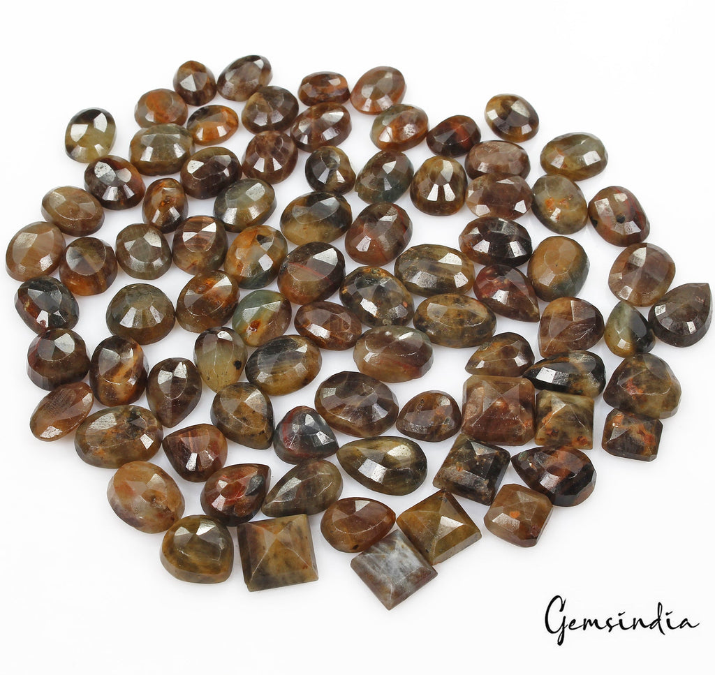 600 Ct/81 Pcs Natural Untreated Brown Sapphire Mix Cut Loose Gem Lot For Jewelry