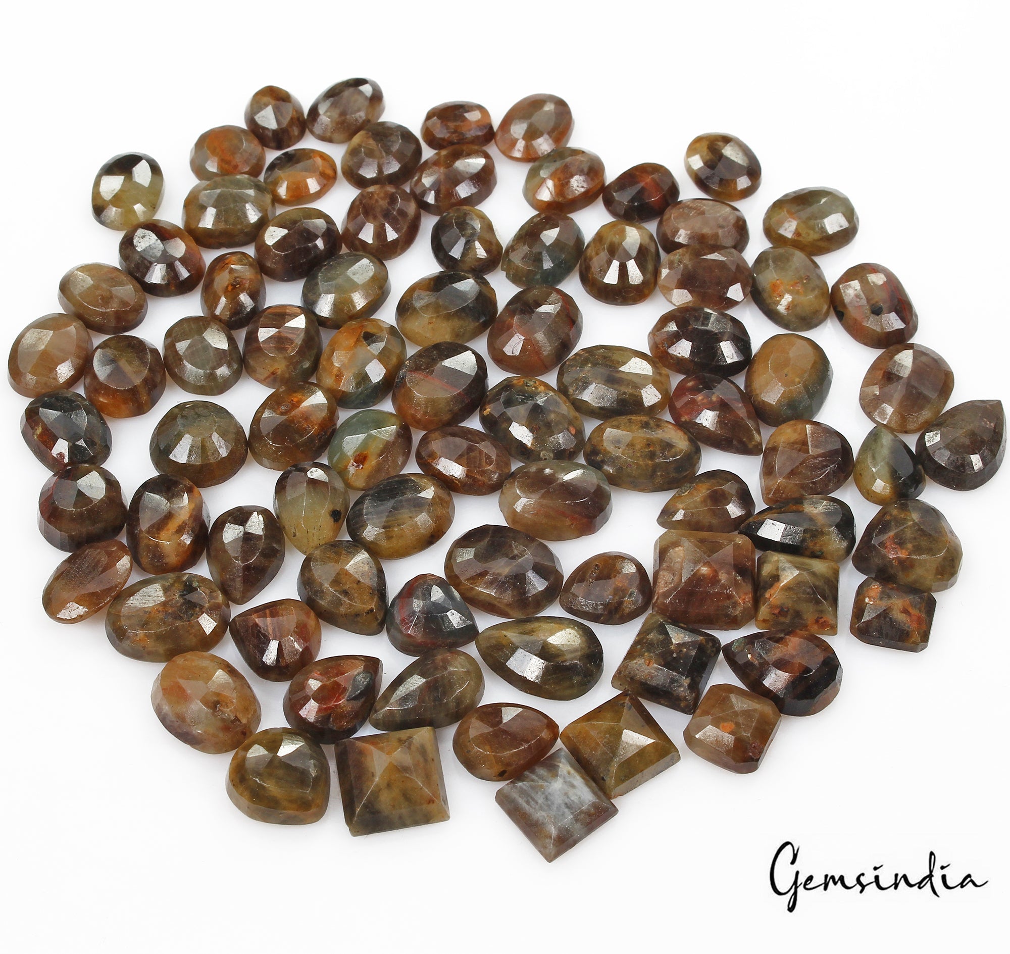 600 Ct/81 Pcs Natural Untreated Brown Sapphire Mix Cut Loose Gem Lot For Jewelry