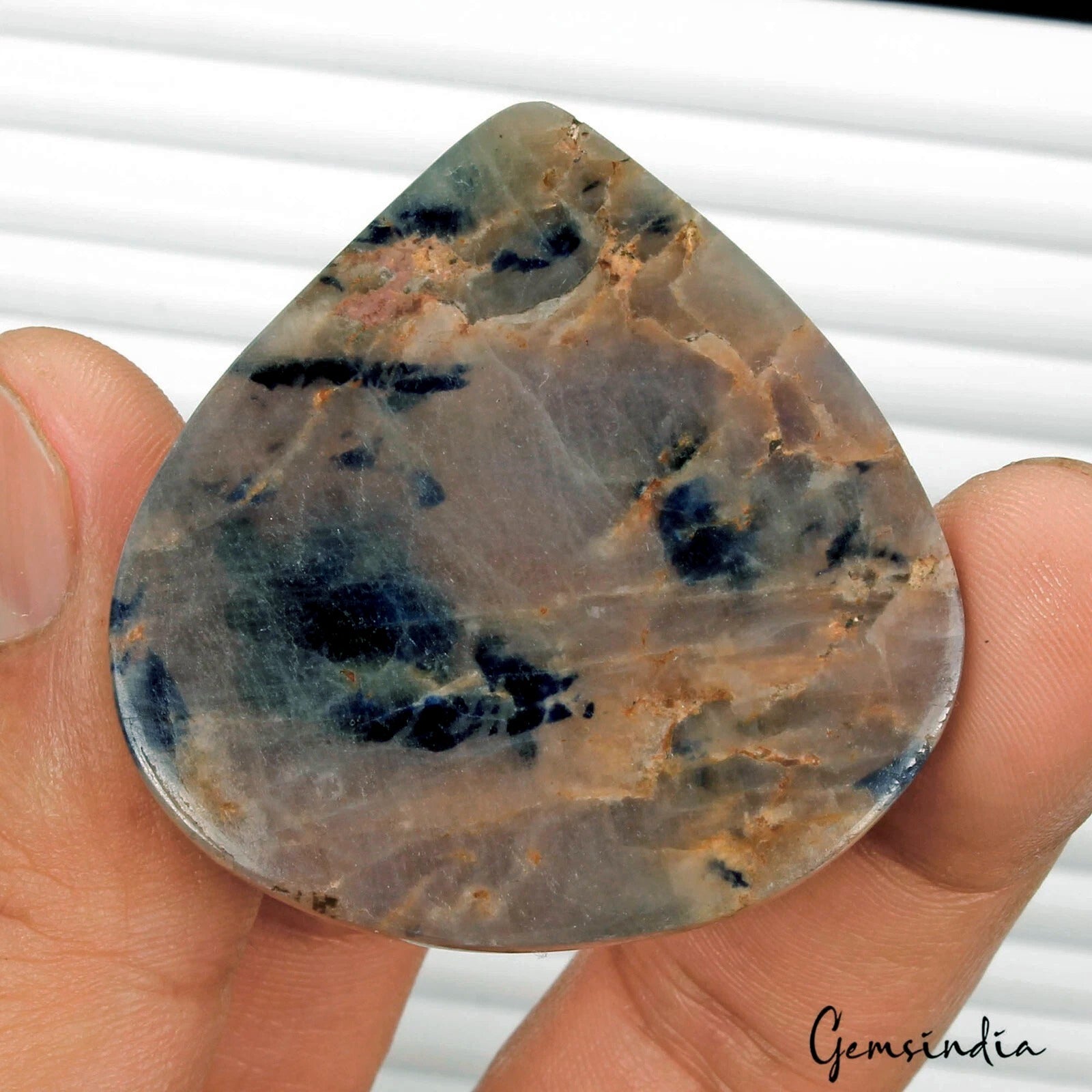 Certified 320 Cts Natural Bi-color Untreated Sapphire Pear Cab Earth Mined Gems