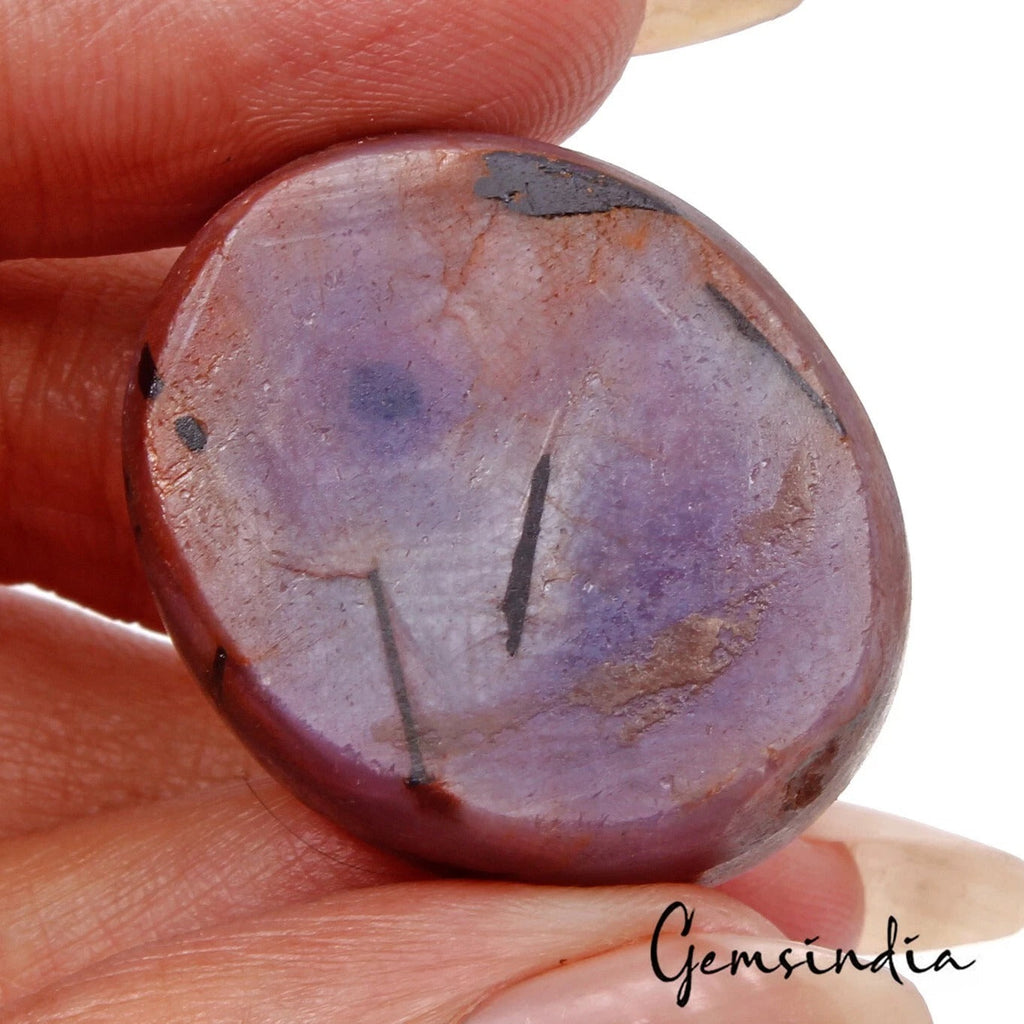 STAR RUBY Red Purple Hue Natural Untreated 115.80Ct OVAL CABOCHON Loose Gemstone