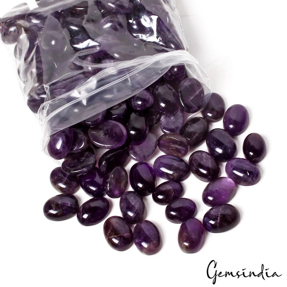 1460Ct Natural Dark Purple Amethyst Oval Cab Untreated Brazilian Loose Gemstones