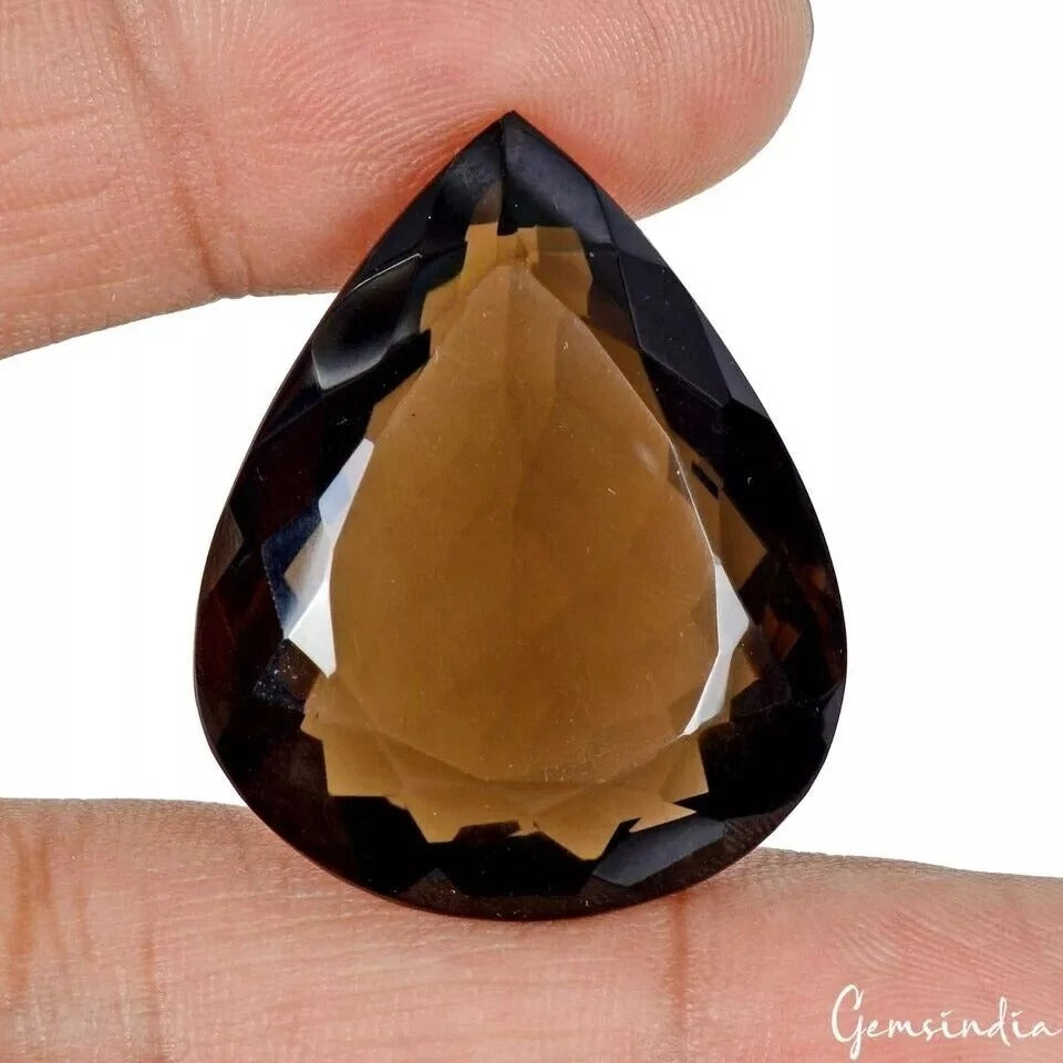 66.50 Cts Natural Untreated Brown Smoky Quartz Pear Cut Loose Gem For Pendant
