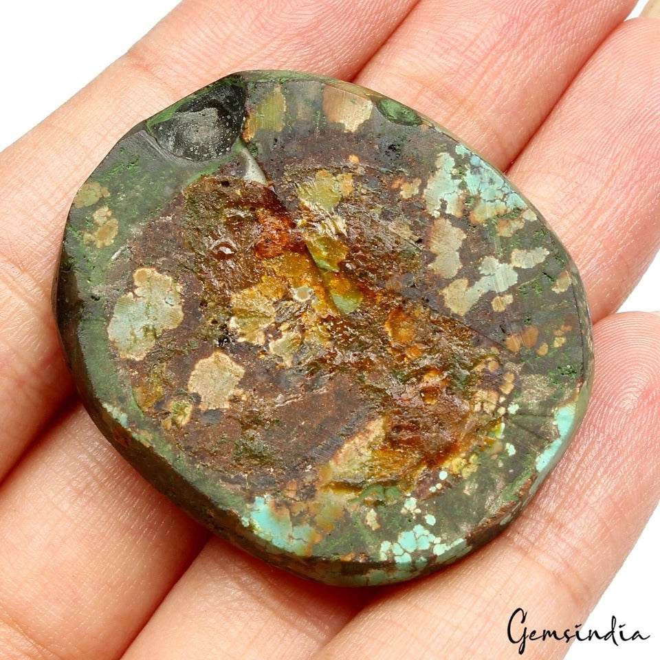 Natural Untreated Bi-color Turquoise Oval Cabochon Loose Gemstone ~113.60 Cts