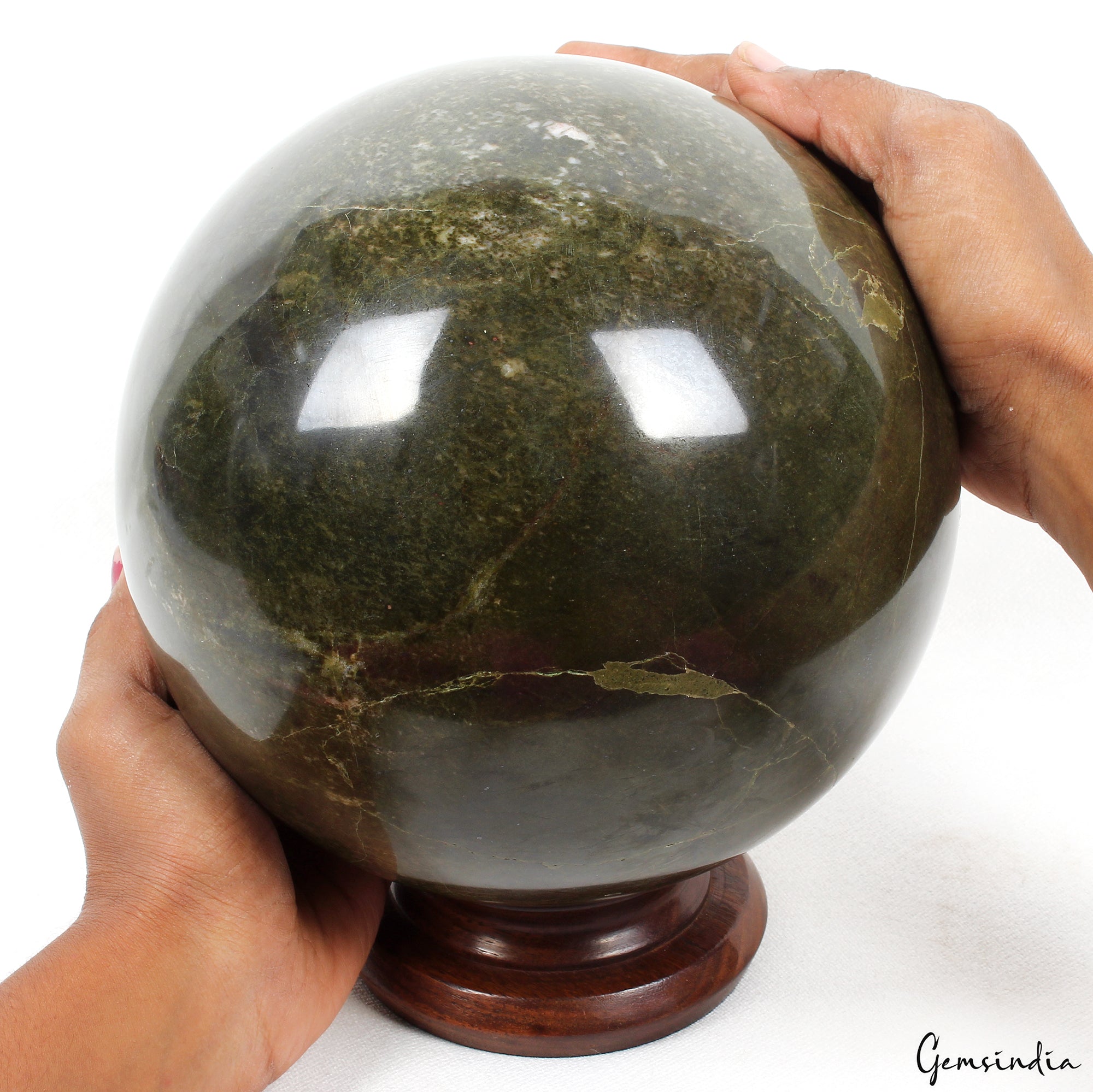 Large Vessonite Gem Crystal Sphere 7 in Handmade Ball For Home Decorative 10.7kg