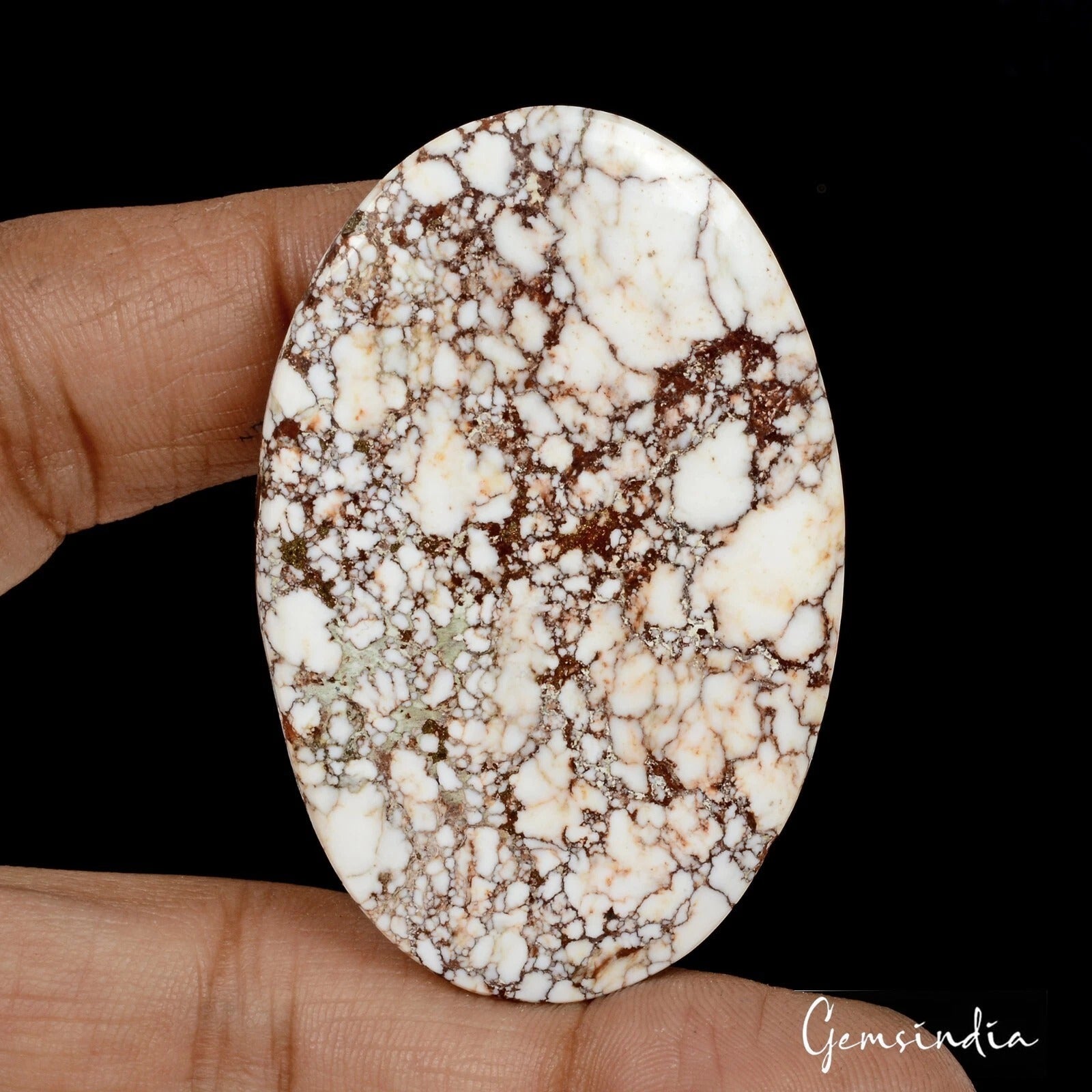 160 Carat Natural Untreated Nevada USA White Buffalo Turquoise Oval Cab Gemstone