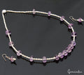 220.80 Ct Natural Purple Amethyst & Freshwater Pearl Beaded Handmade Jewelry Set