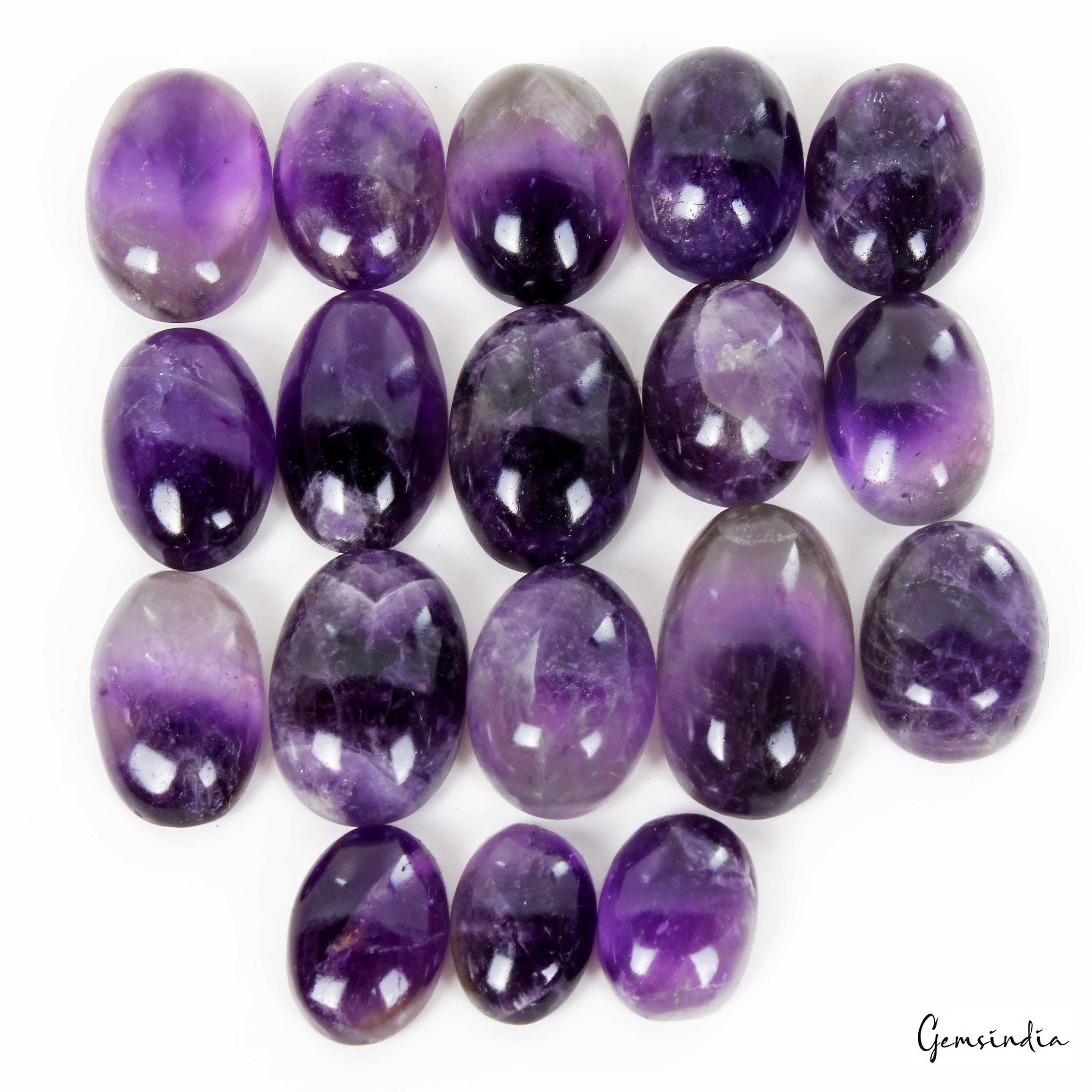 Certified 310 Cts Natural Purple Amethyst Oval Cab Loose Untreated Gems~18 Pcs